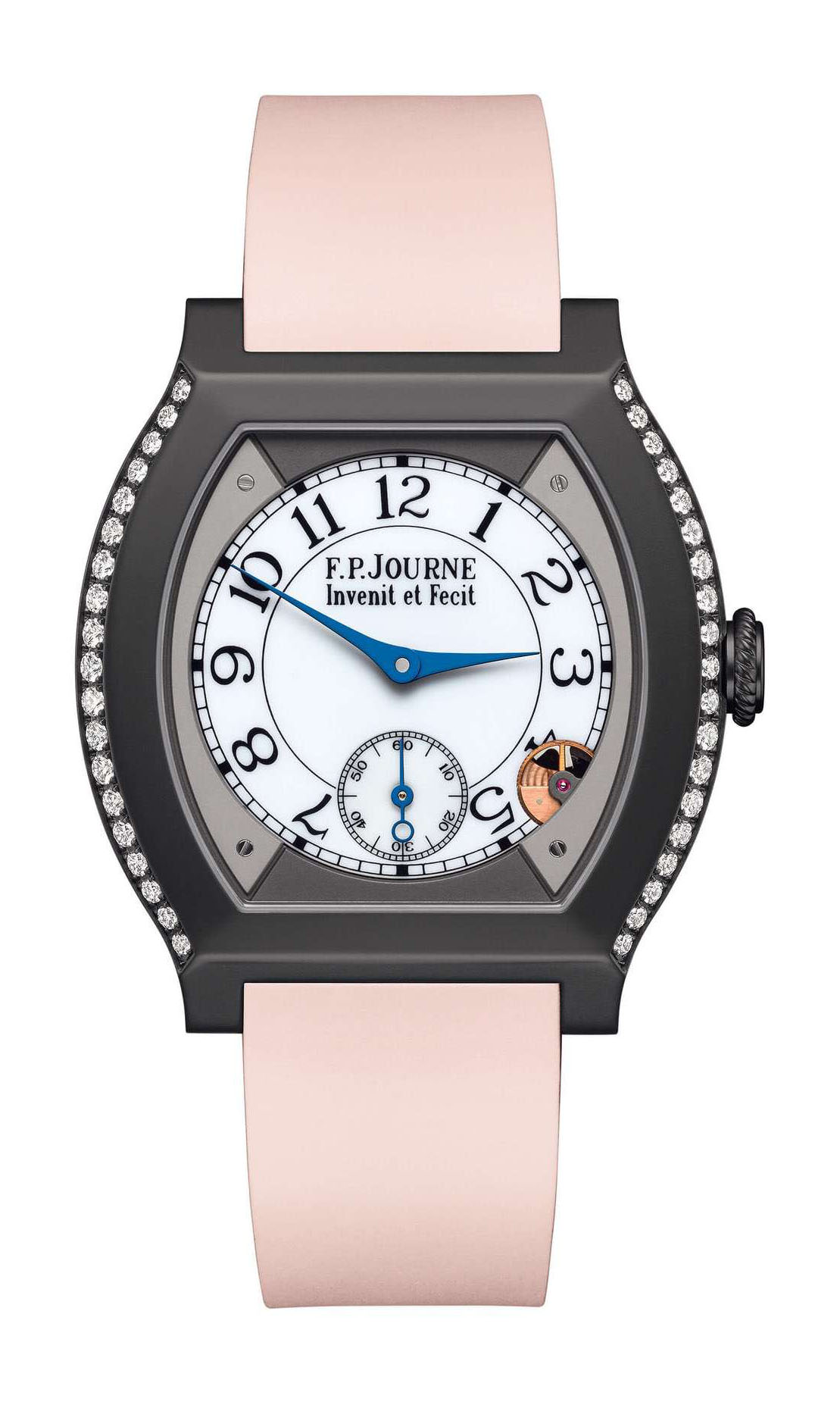 F.P.Journe élégante 40 Titalyt 2 Rows of Diamonds luxury timepiece - detailed view
