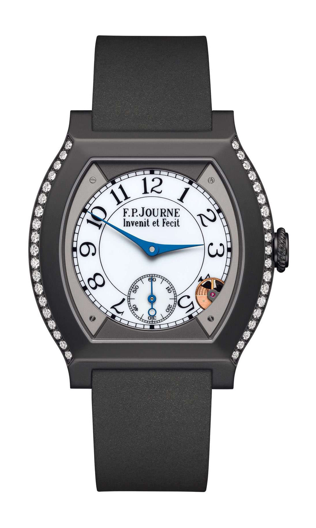 F.P.Journe élégante 40 Titalyt 2 Rows of Diamonds luxury timepiece - detailed view
