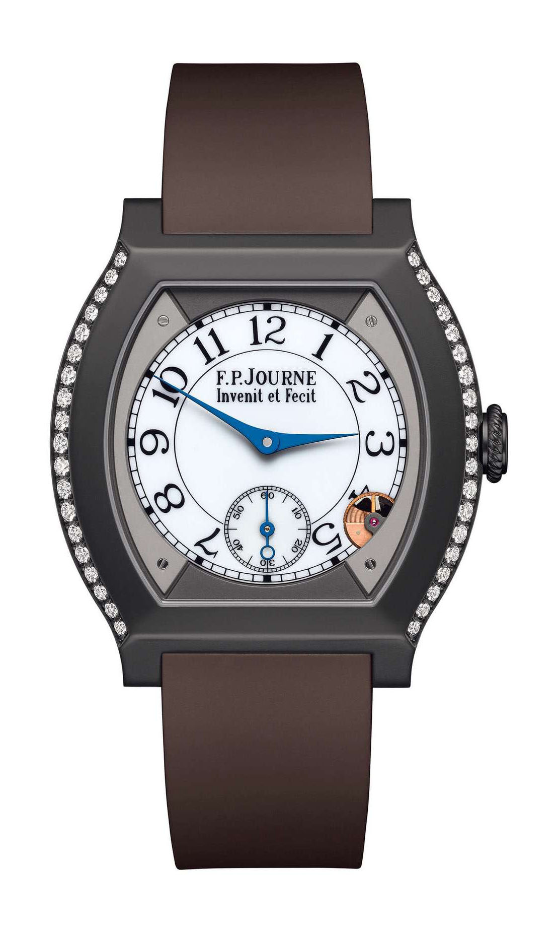 F.P.Journe élégante 40 Titalyt 2 Rows of Diamonds luxury timepiece - detailed view
