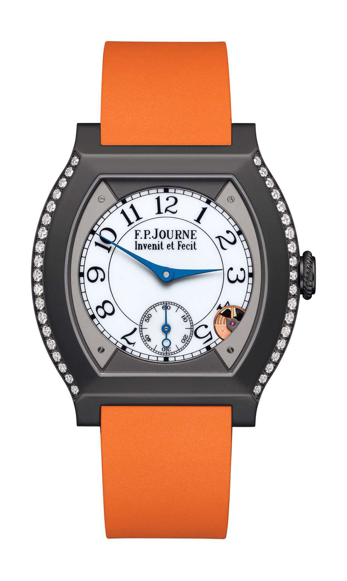 F.P.Journe élégante 40 Titalyt 2 Rows of Diamonds luxury timepiece - detailed view
