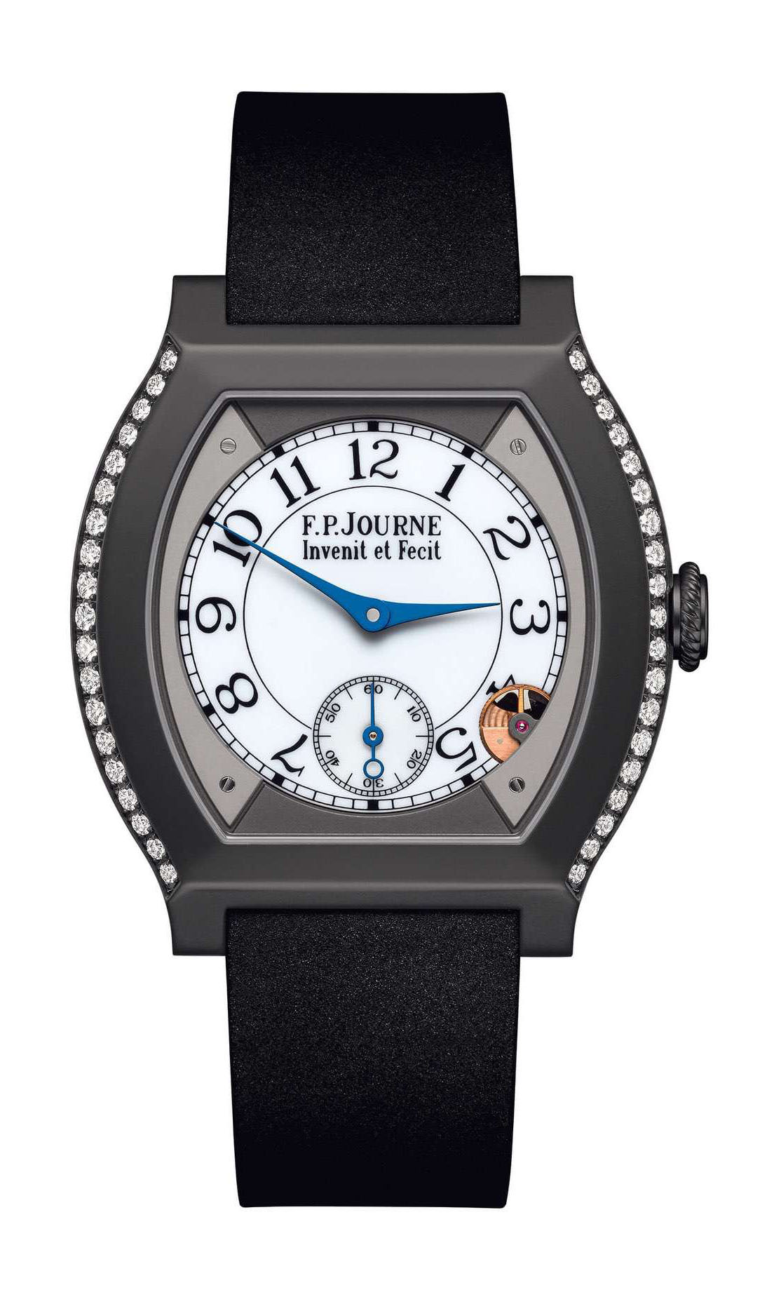 F.P.Journe élégante 40 Titalyt 2 Rows of Diamonds luxury timepiece - detailed view