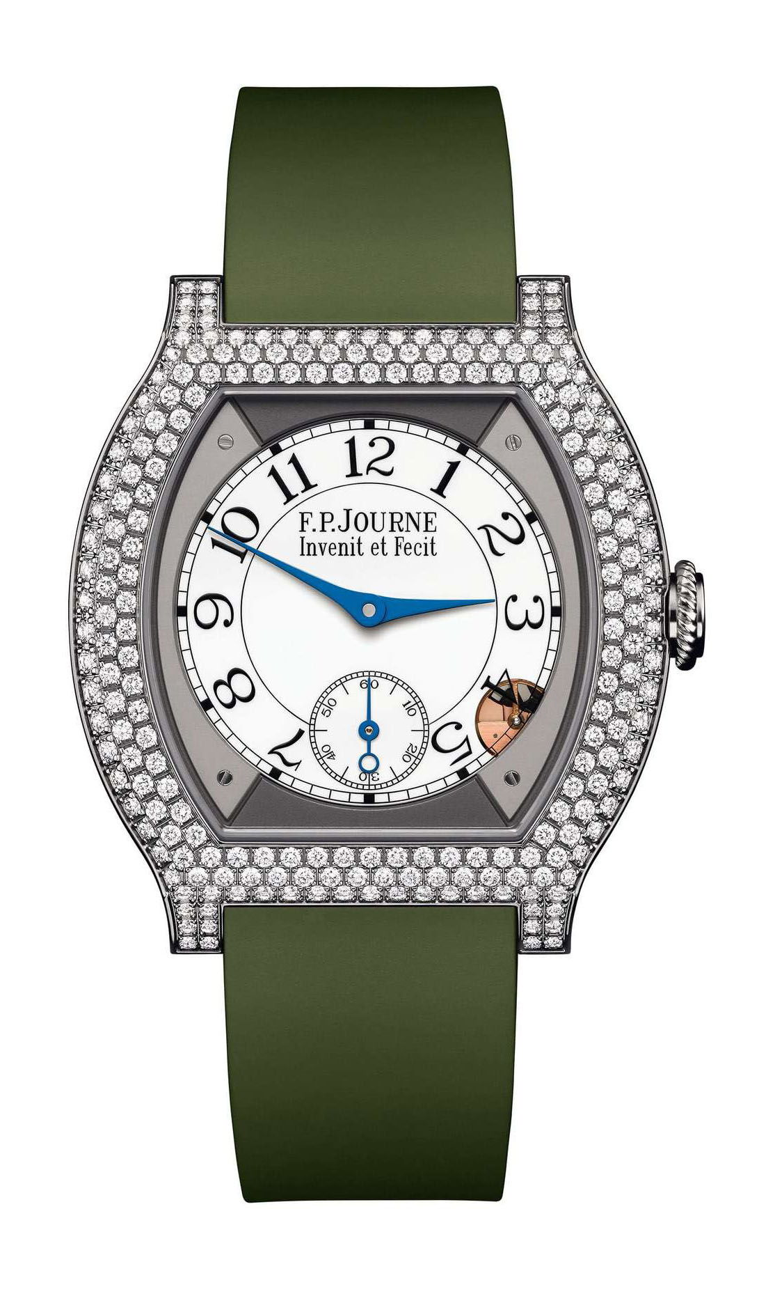 F.P.Journe élégante 40 Titanium 12 Rows of Diamonds luxury timepiece - detailed view