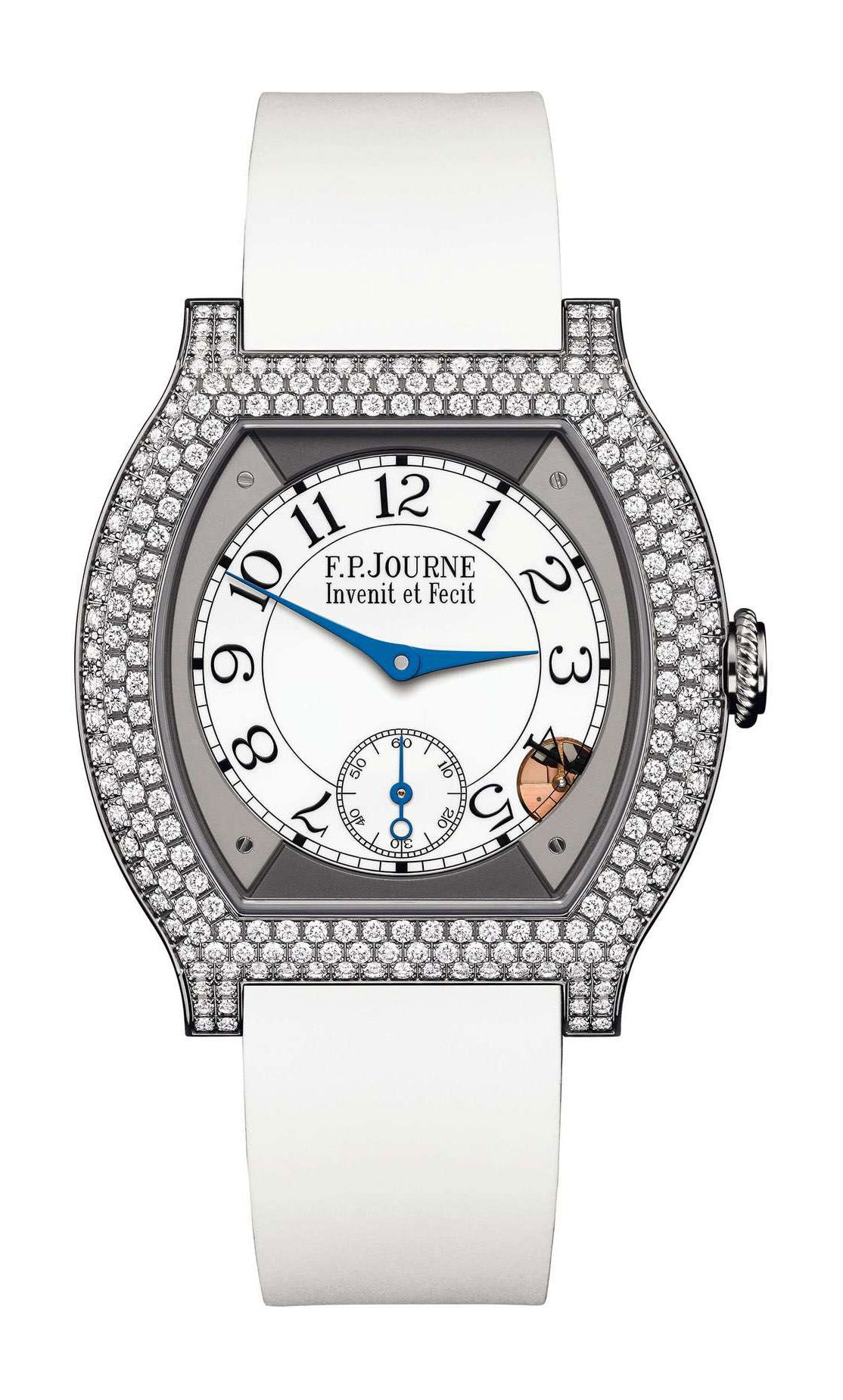F.P.Journe élégante 40 Titanium 12 Rows of Diamonds luxury timepiece - detailed view