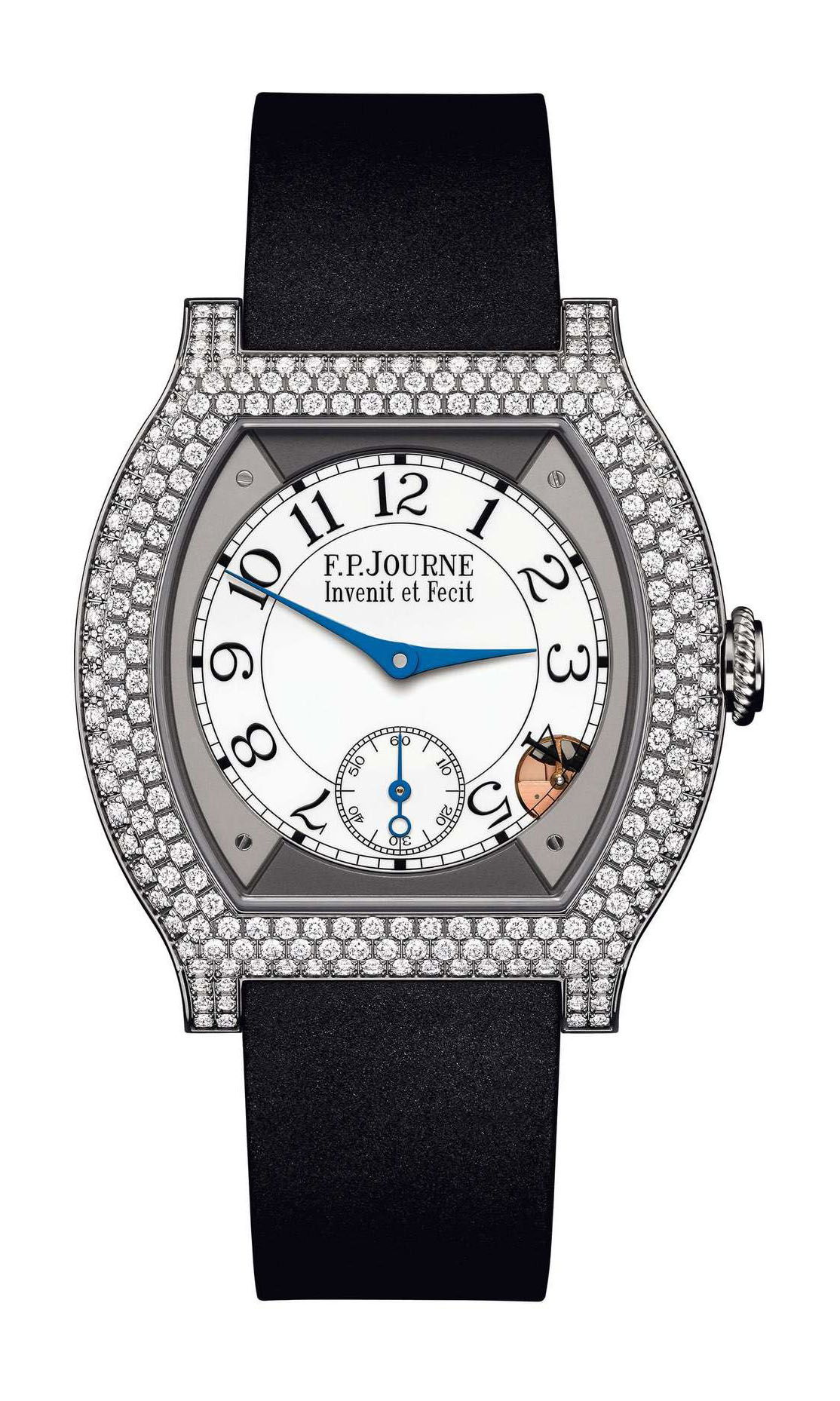 F.P.Journe élégante 40 Titanium 12 Rows of Diamonds luxury timepiece - detailed view