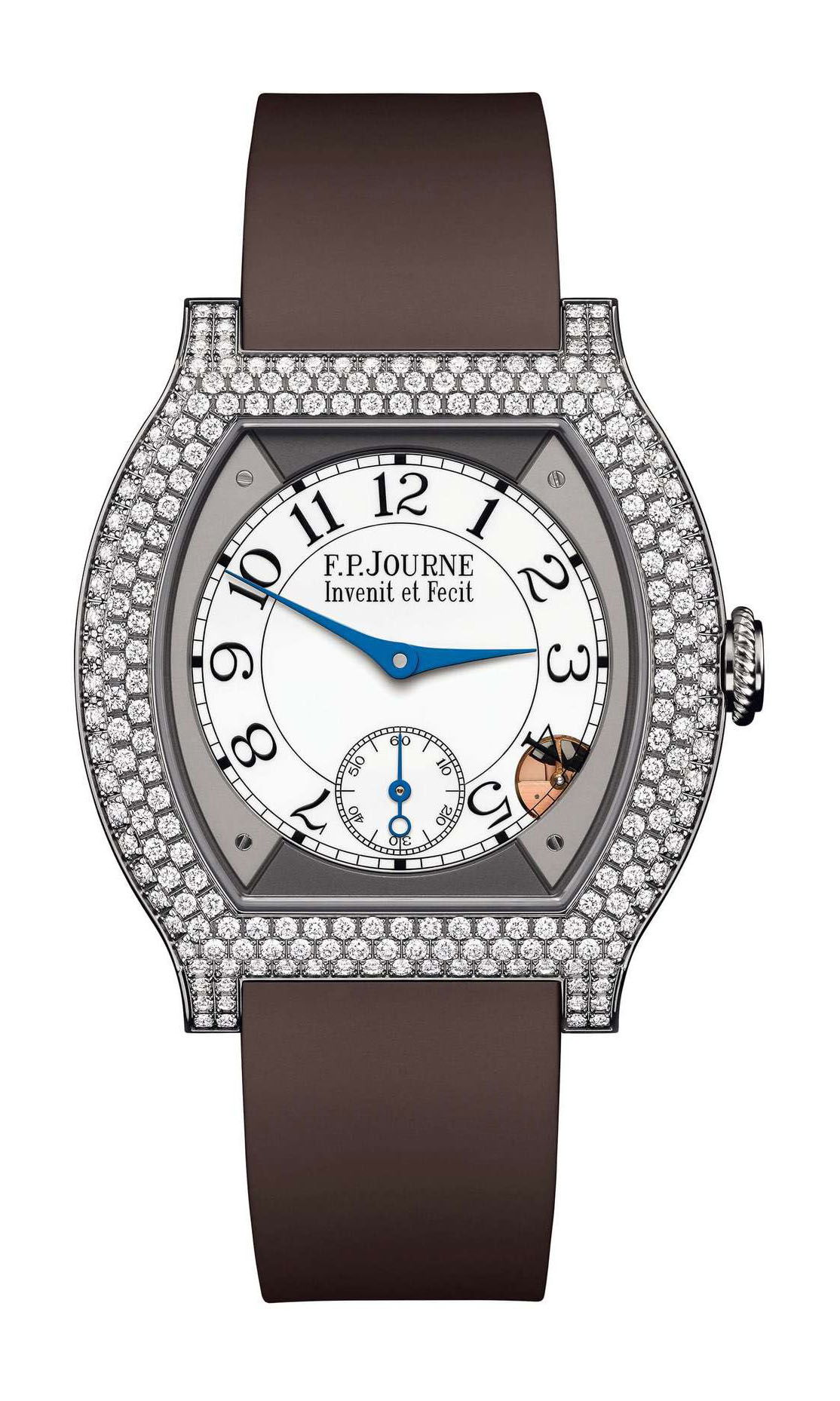 F.P.Journe élégante 40 Titanium 12 Rows of Diamonds luxury timepiece - detailed view