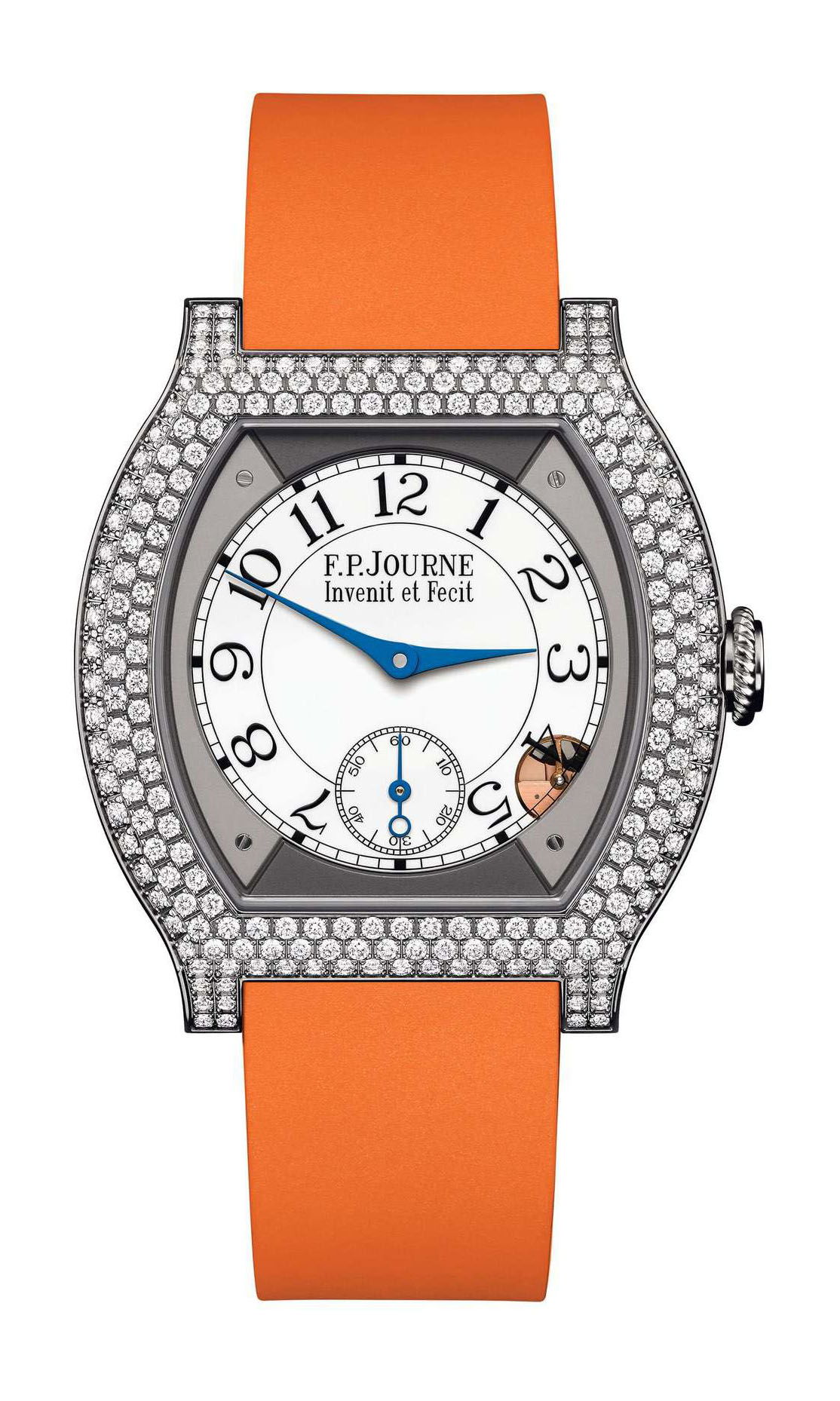 F.P.Journe élégante 40 Titanium 12 Rows of Diamonds luxury timepiece - detailed view