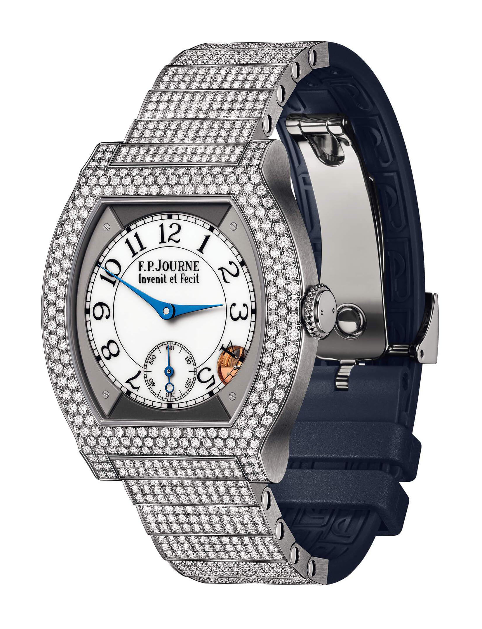 F.P.Journe élégante 40 Titanium 12 Rows of Diamonds with Set Bracelet luxury timepiece - detailed view