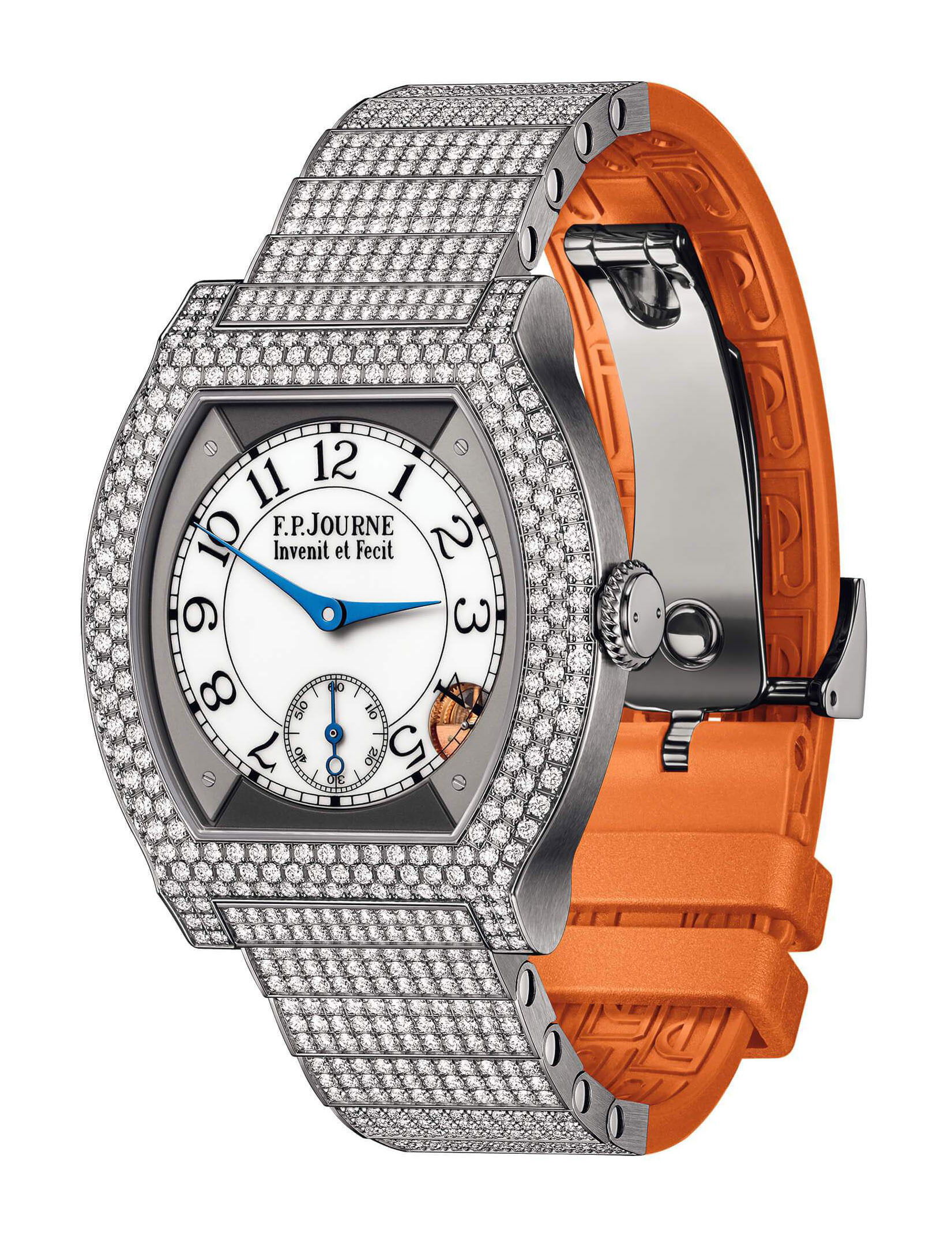F.P.Journe élégante 40 Titanium 12 Rows of Diamonds with Set Bracelet luxury timepiece - detailed view
