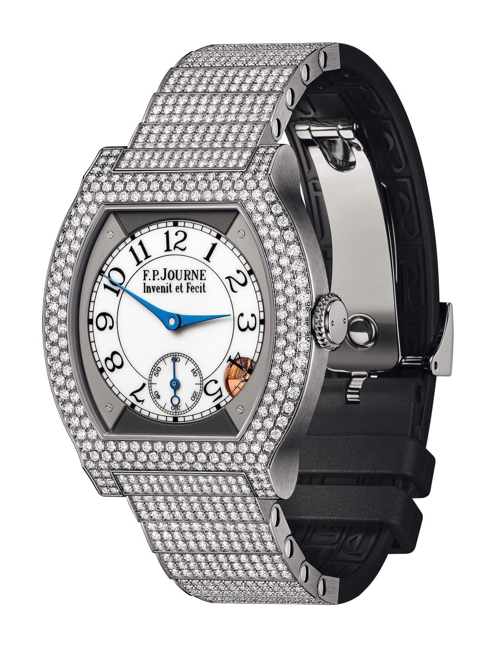 F.P.Journe élégante 40 Titanium 12 Rows of Diamonds with Set Bracelet luxury timepiece - detailed view