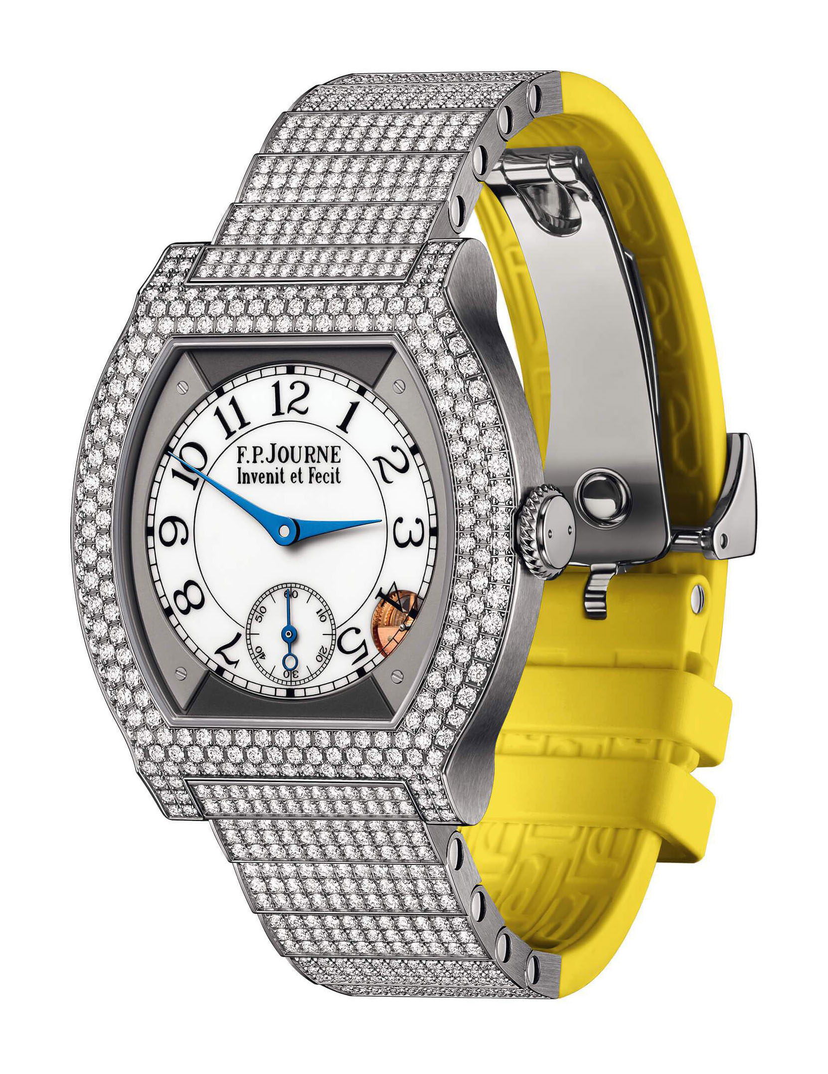 F.P.Journe élégante 40 Titanium 12 Rows of Diamonds with Set Bracelet luxury timepiece - detailed view