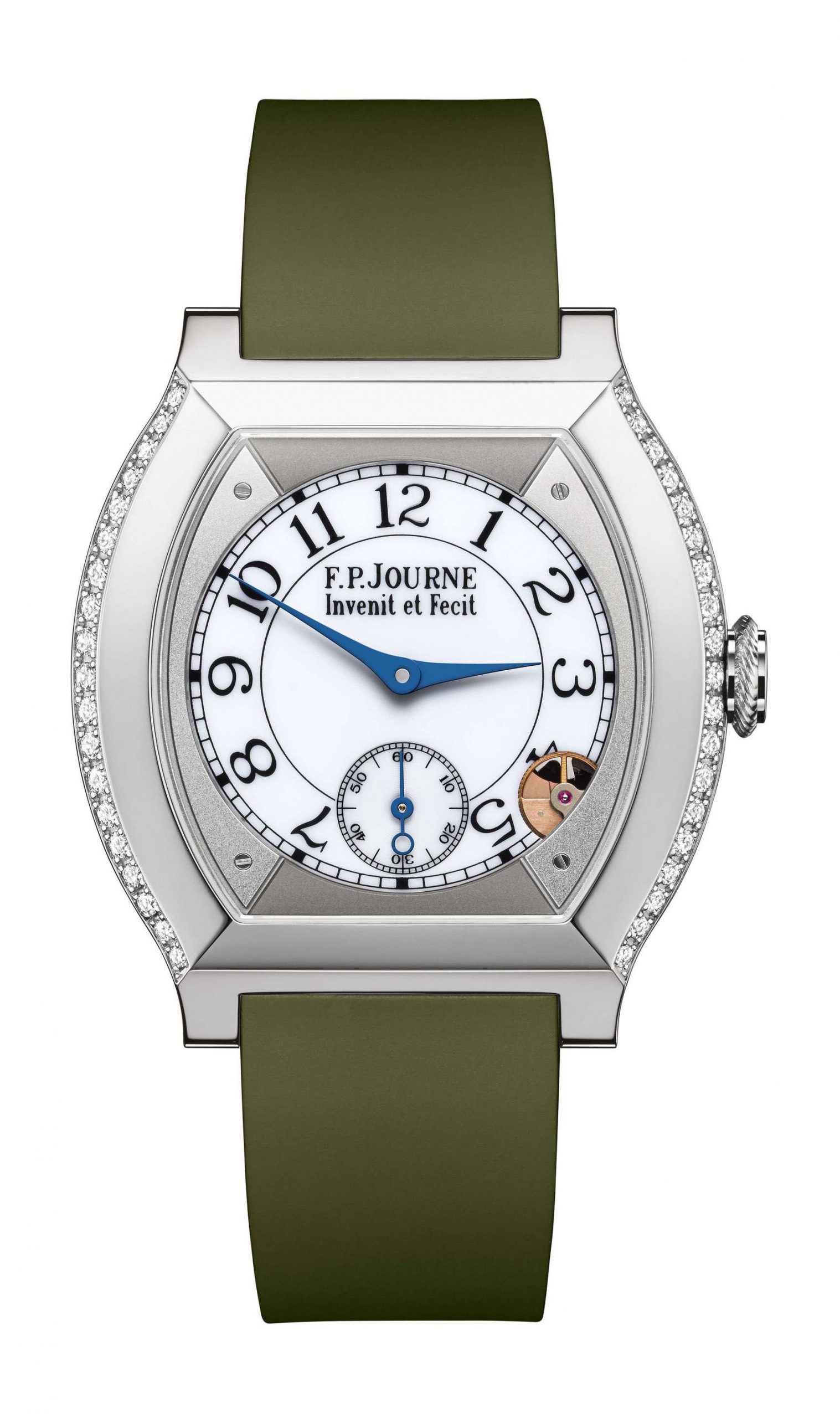 F.P.Journe élégante 40 Titanium 2 Rows of Diamonds luxury timepiece - detailed view