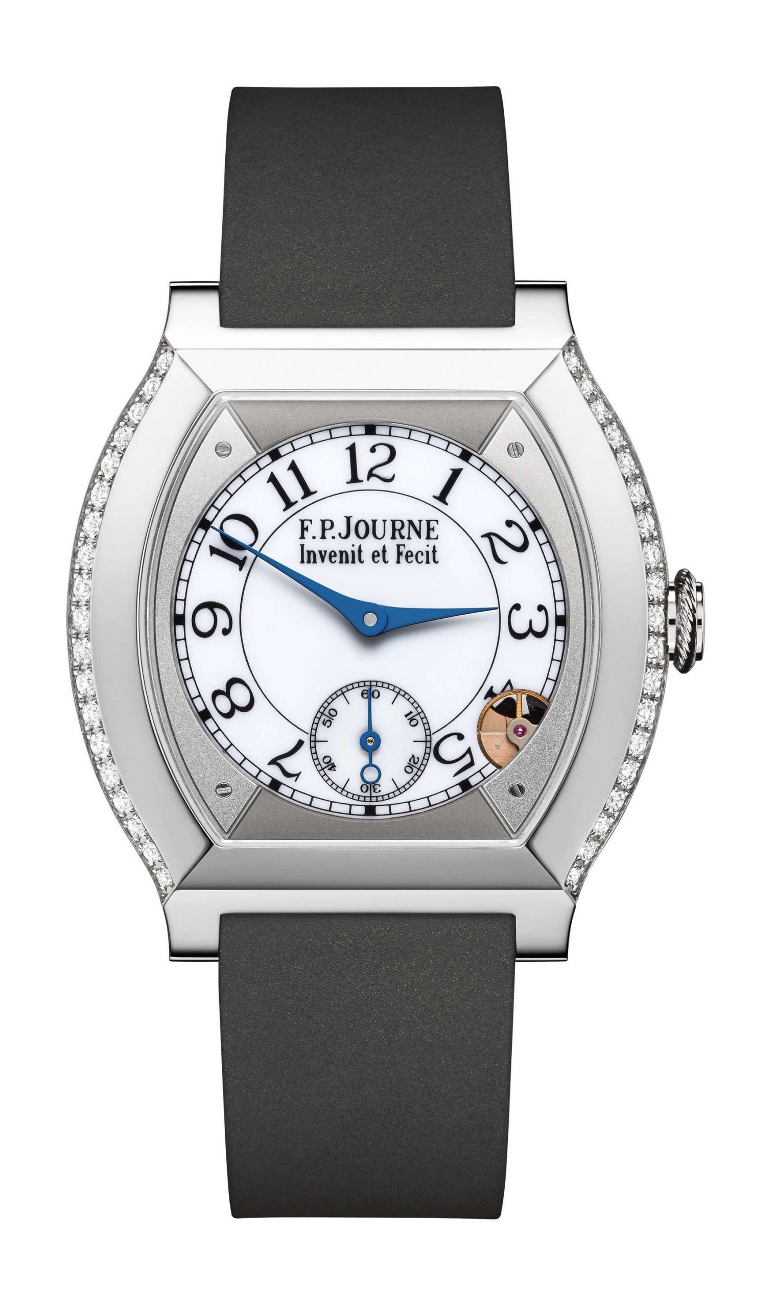 F.P.Journe élégante 40 Titanium 2 Rows of Diamonds luxury timepiece - detailed view
