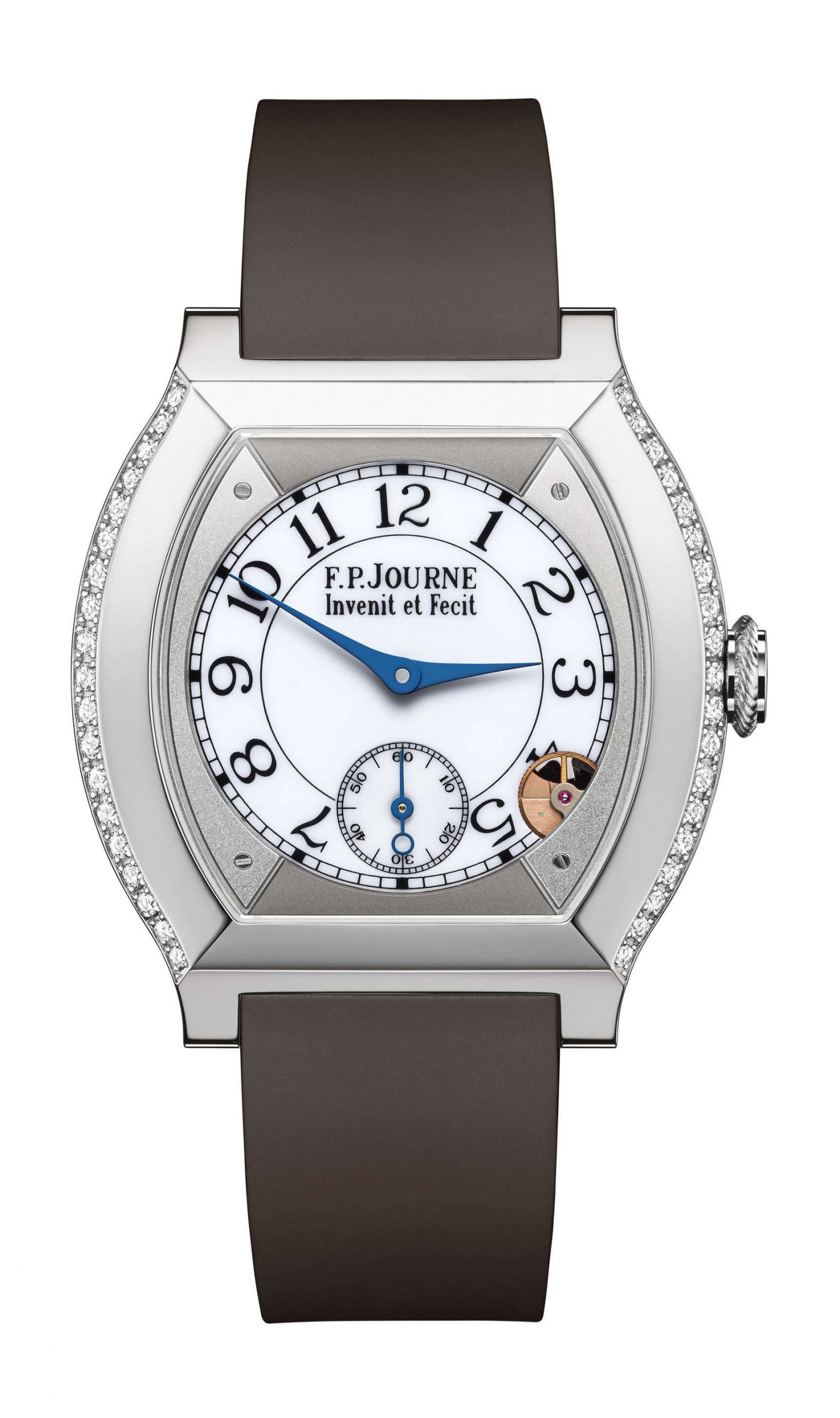 F.P.Journe élégante 40 Titanium 2 Rows of Diamonds luxury timepiece - detailed view