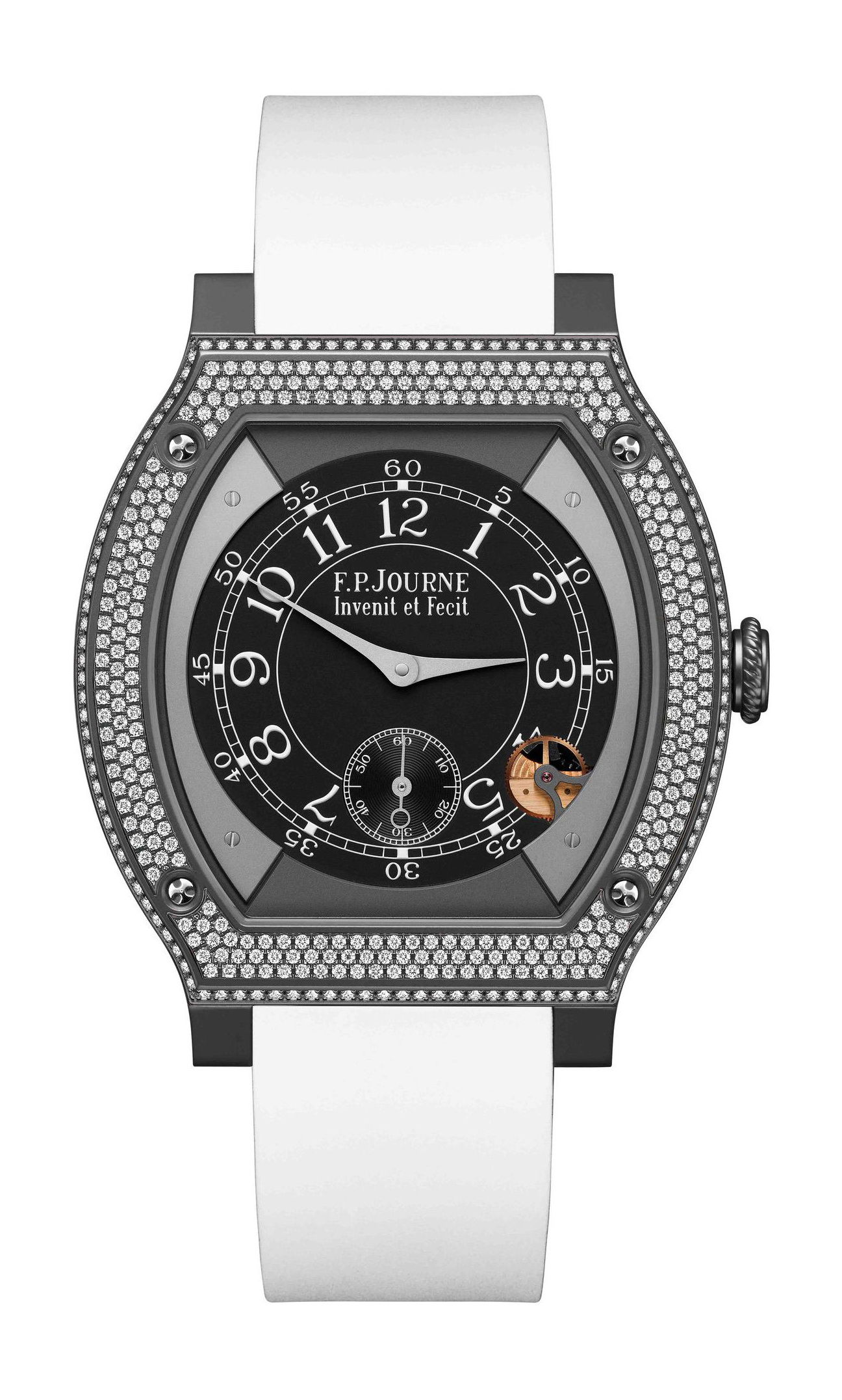 F.P.Journe élégante 48 Titalyt Diamonds luxury timepiece - detailed view