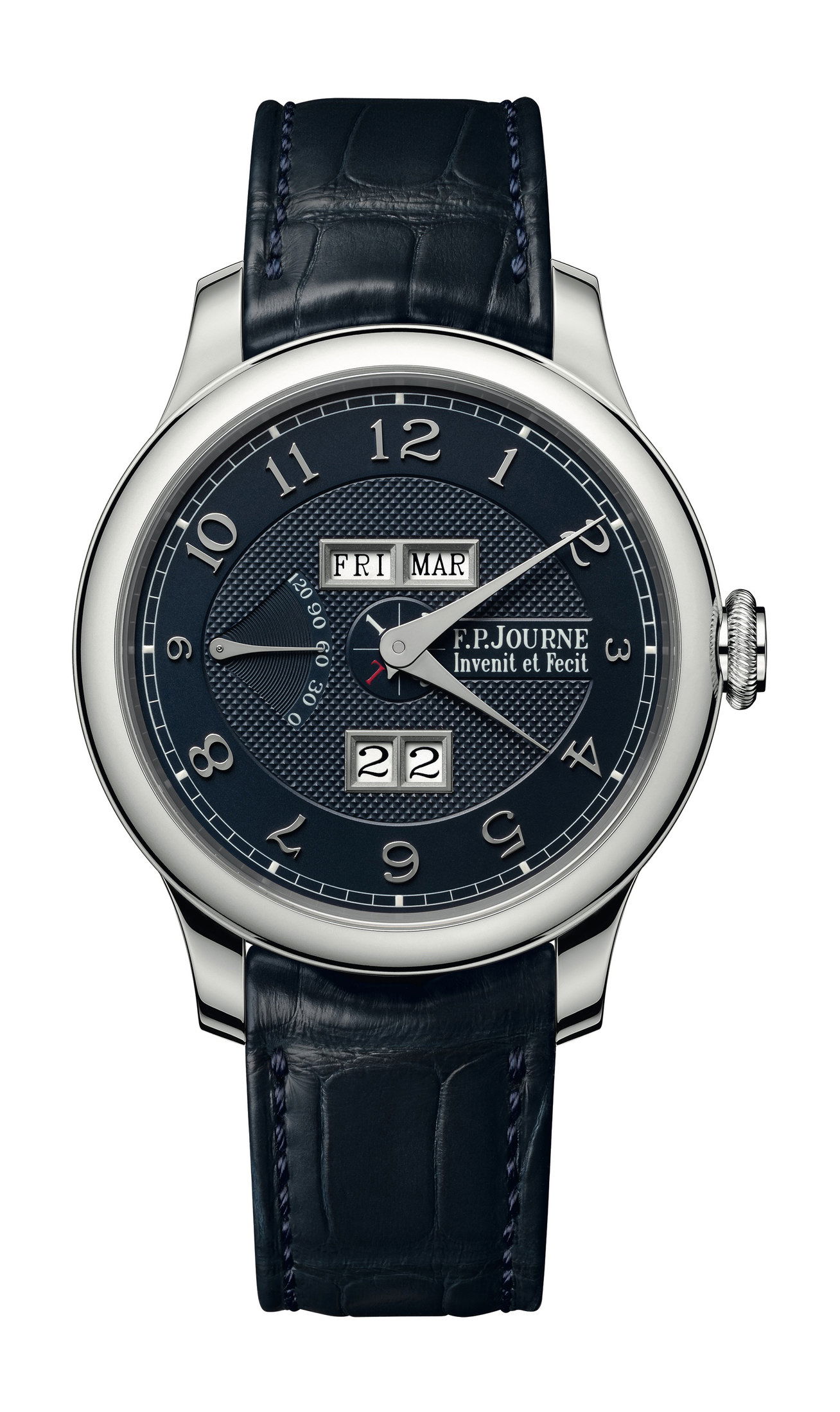 F.P.Journe Quantième Perpétuel Blue Silver Dial luxury timepiece - detailed view
