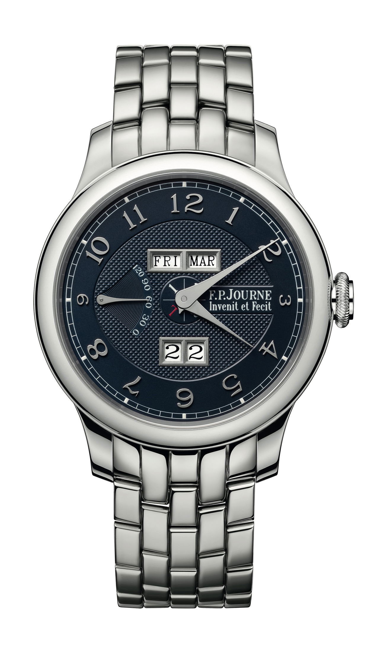 F.P.Journe Quantième Perpétuel Blue Silver Dial luxury timepiece - detailed view