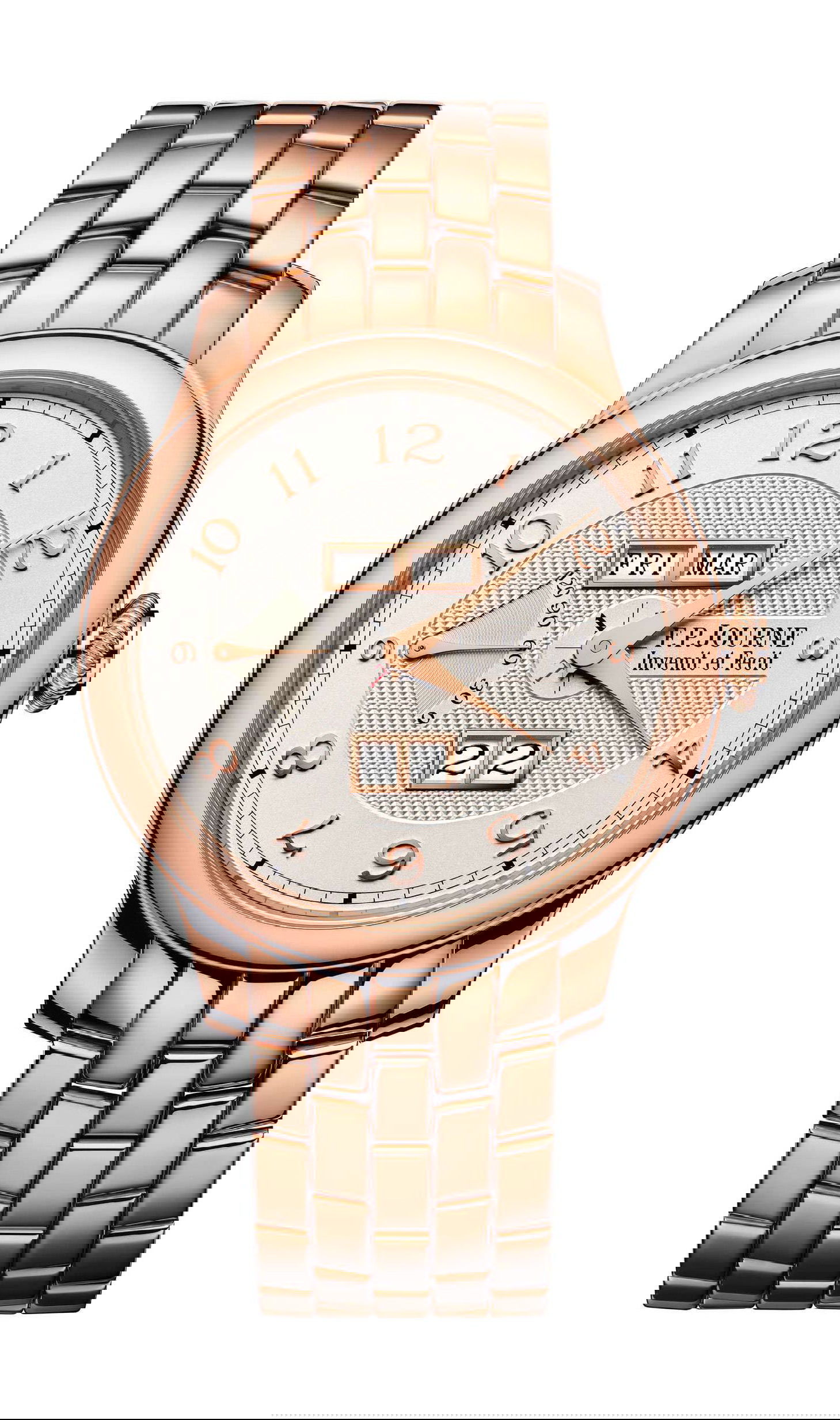 F.P.Journe Quantième Perpétuel White Silver Dial luxury timepiece - detailed view