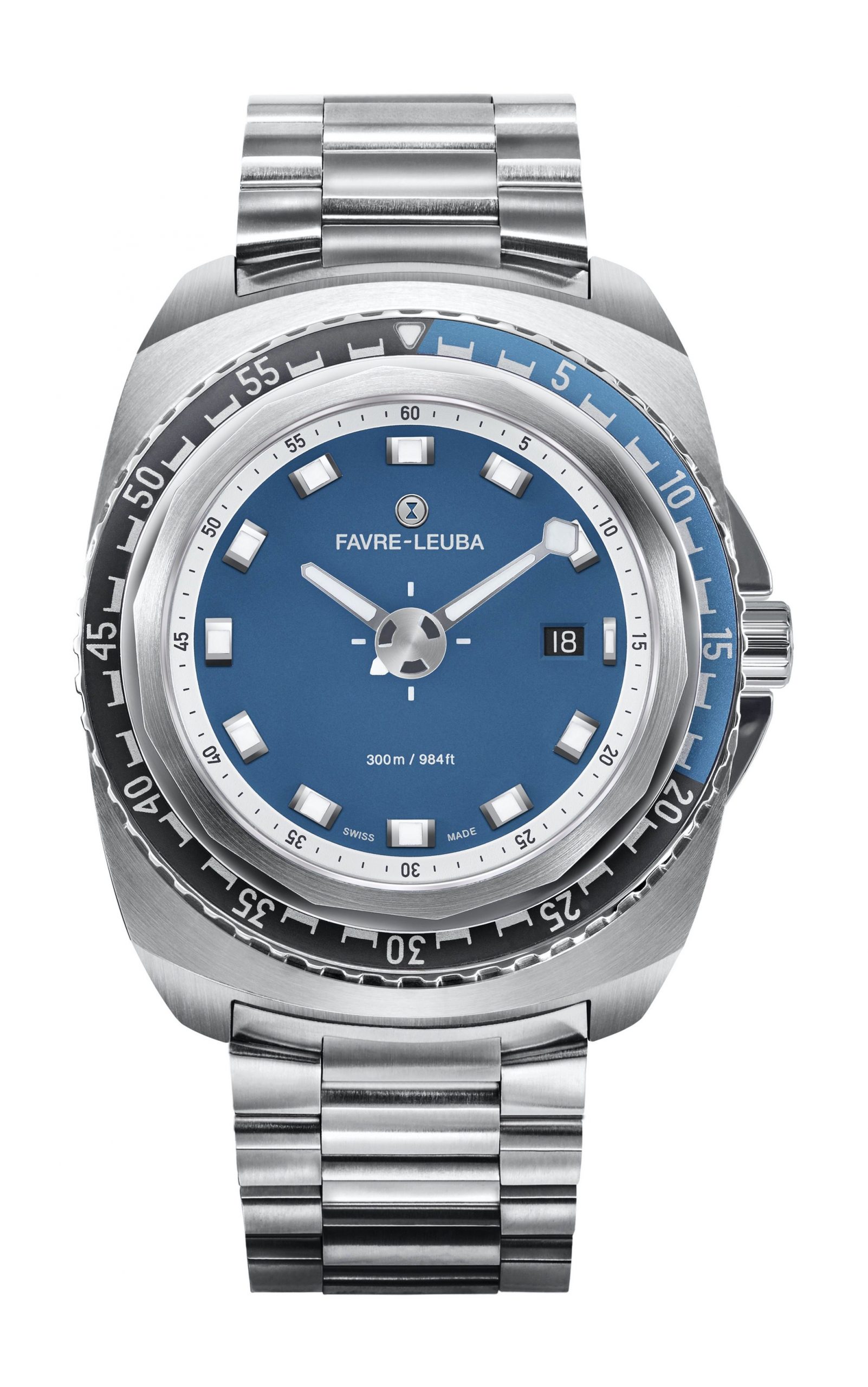 Favre Leuba Raider Deep Blue luxury timepiece - detailed view