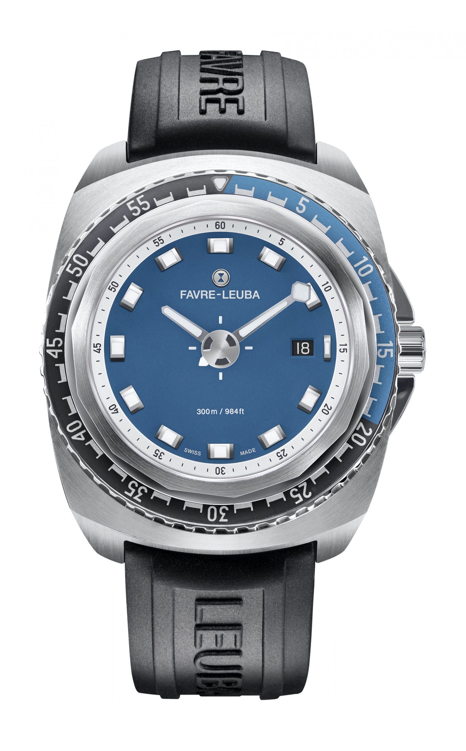 Favre Leuba Raider Deep Blue luxury timepiece - detailed view