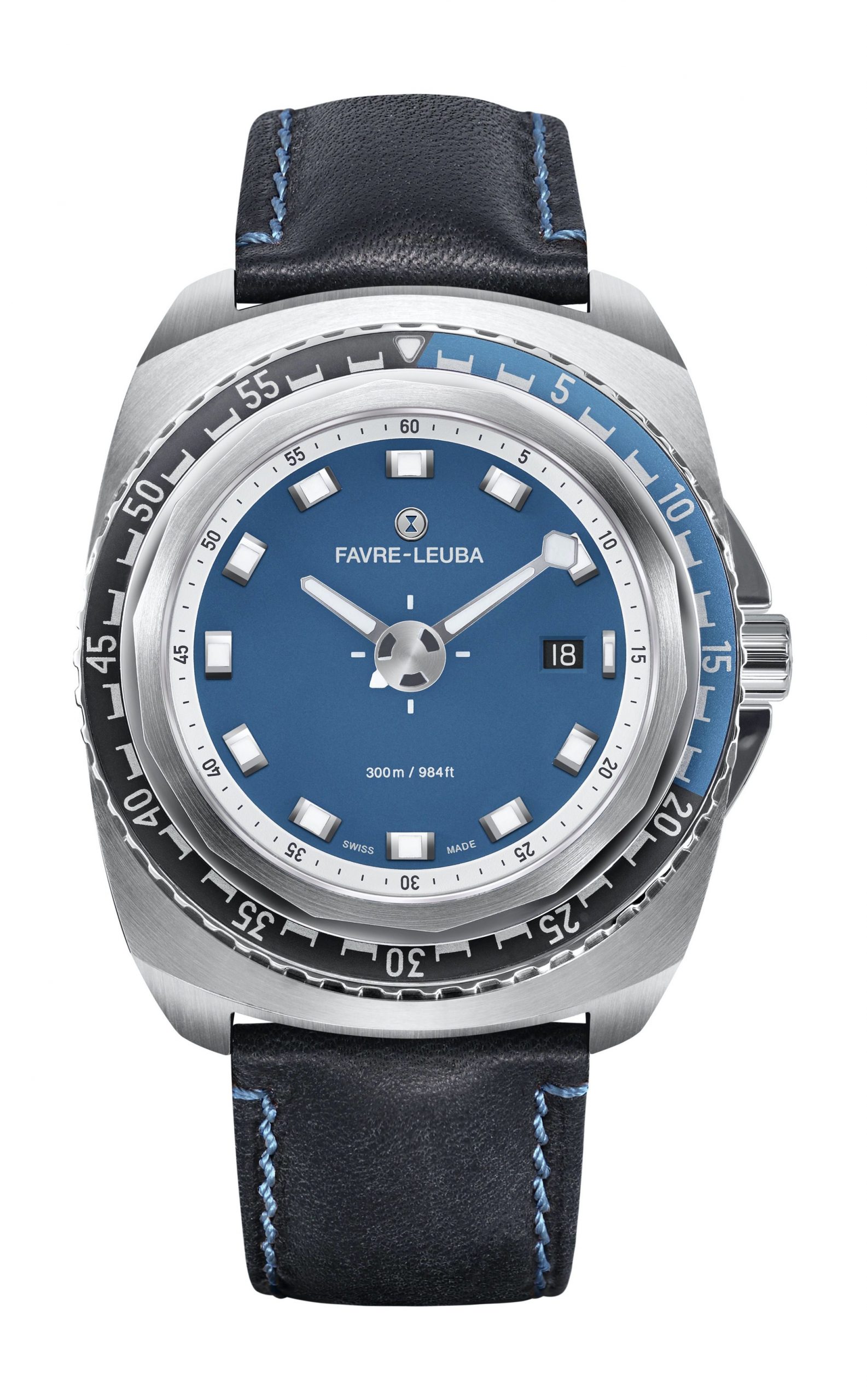Favre Leuba Raider Deep Blue luxury timepiece - detailed view
