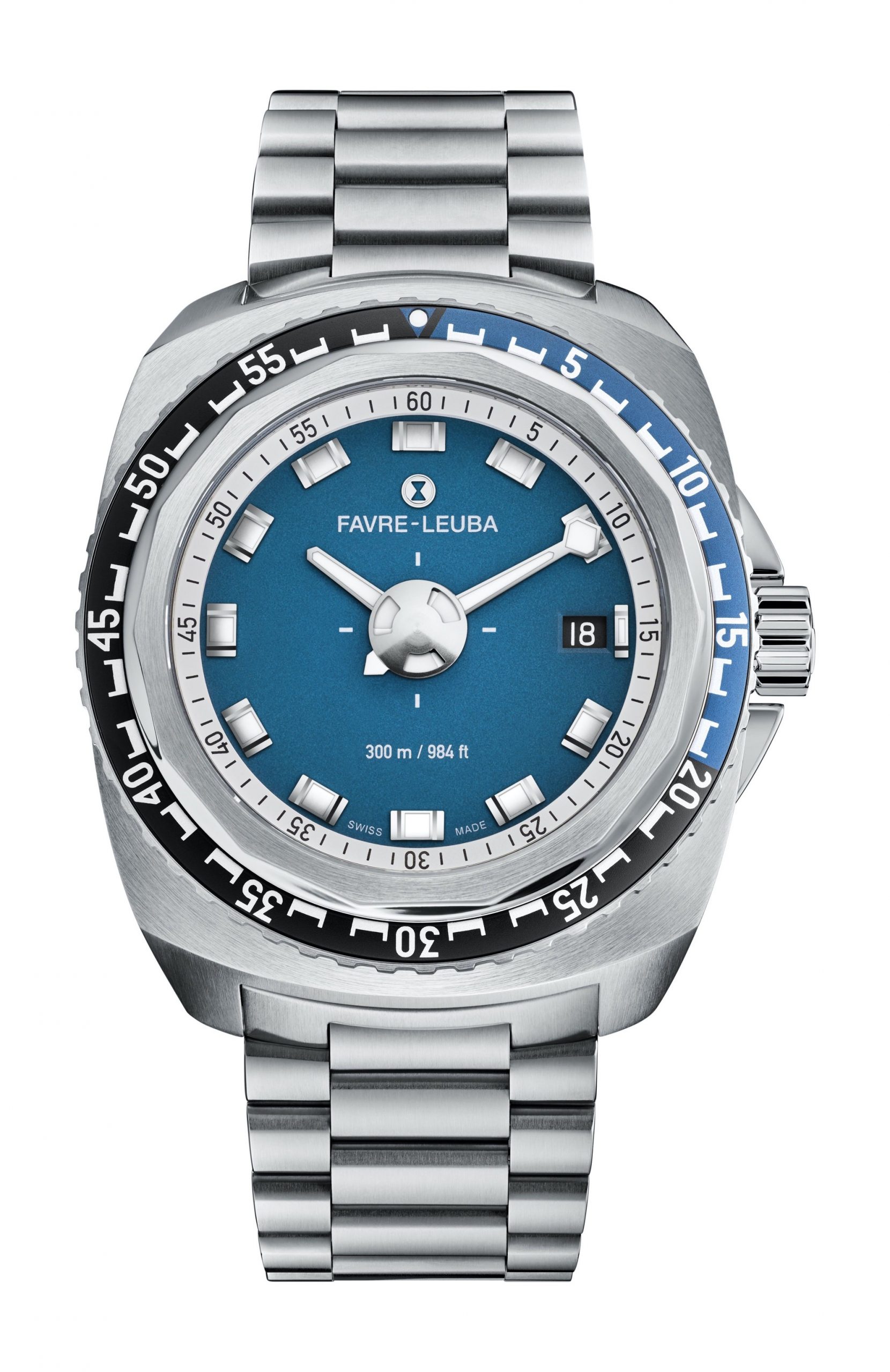 Favre Leuba Raider Deep Blue luxury timepiece - detailed view