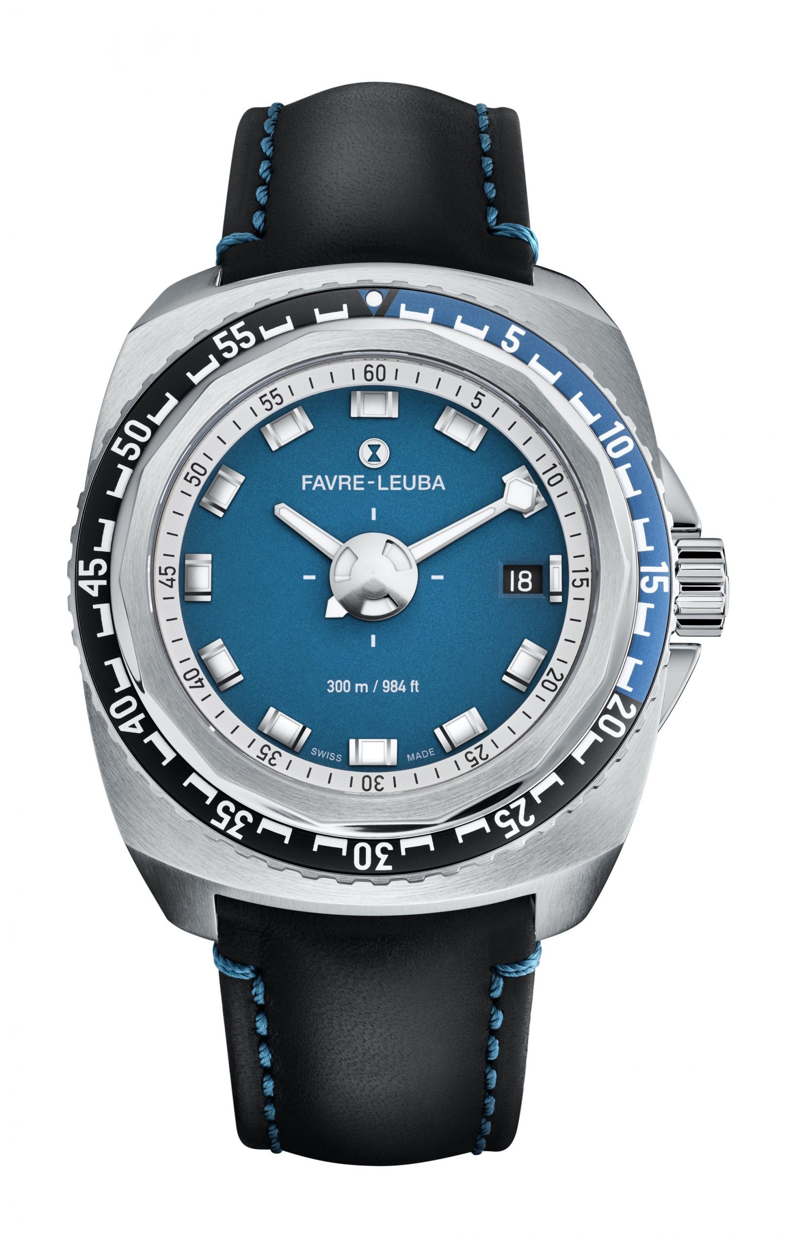 Favre Leuba Raider Deep Blue luxury timepiece - detailed view