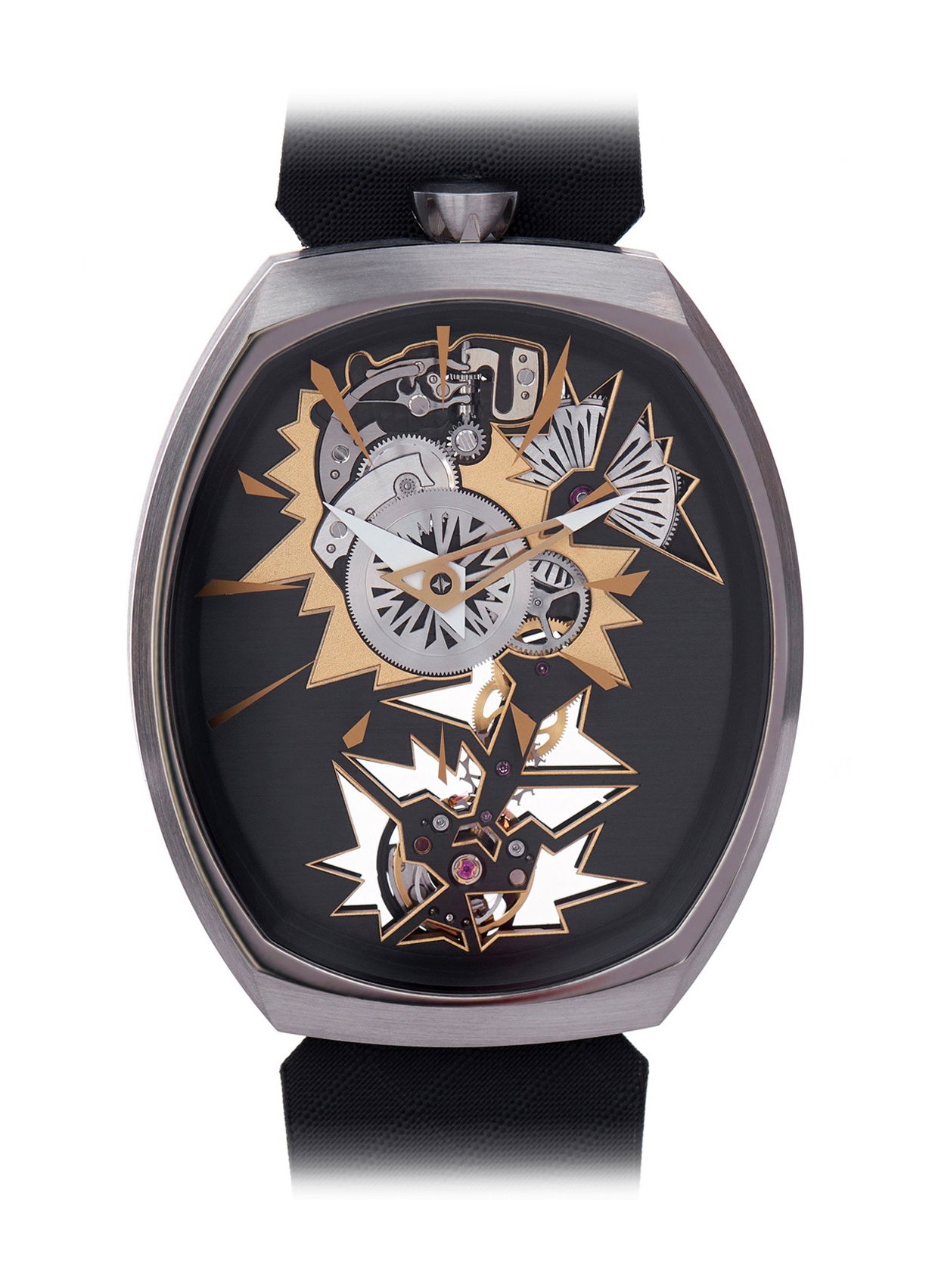 Fiona Kruger Mechanical Entropy (black & gold movement) watch
