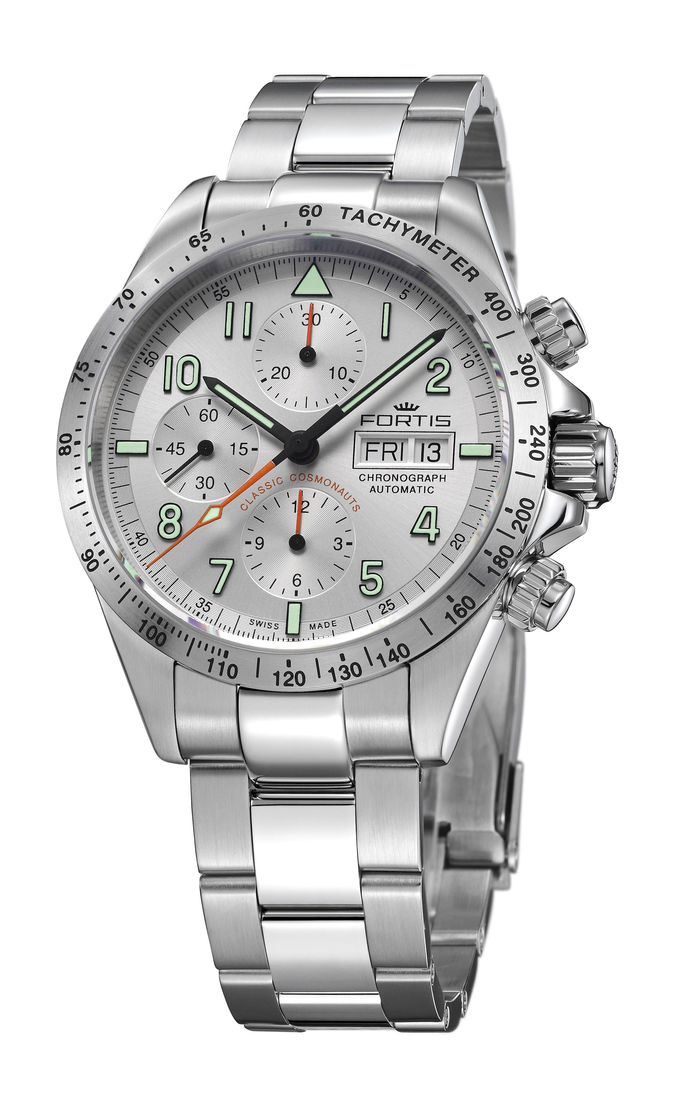 Fortis Classic Cosmonauts Steel a.m. luxury timepiece - detailed view