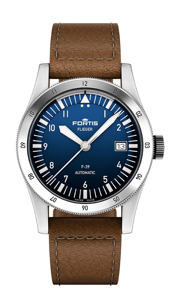 Fortis Flieger F-39 Liberty Blue luxury timepiece - detailed view