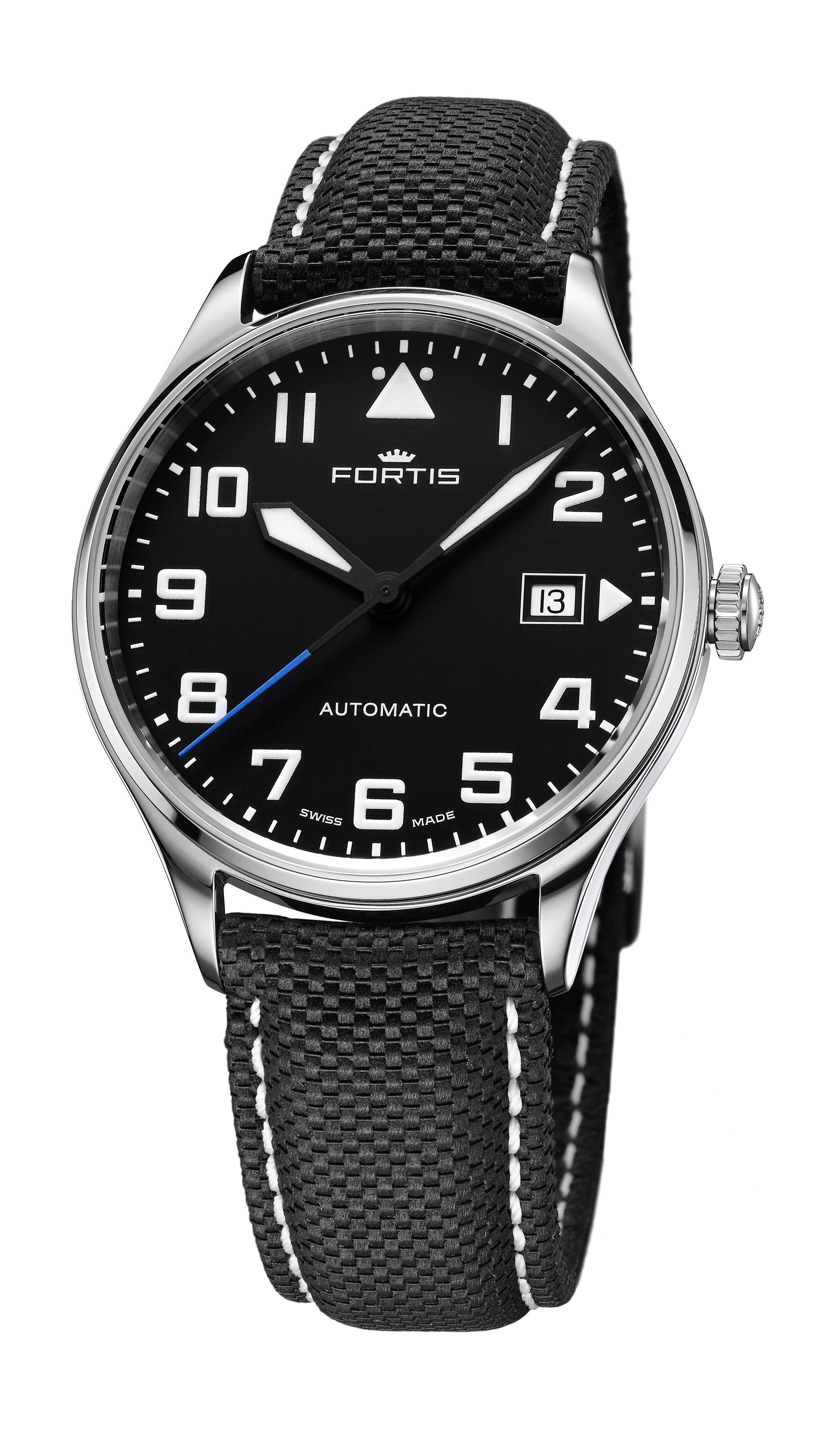 Fortis Pilot Classic Date luxury timepiece - detailed view