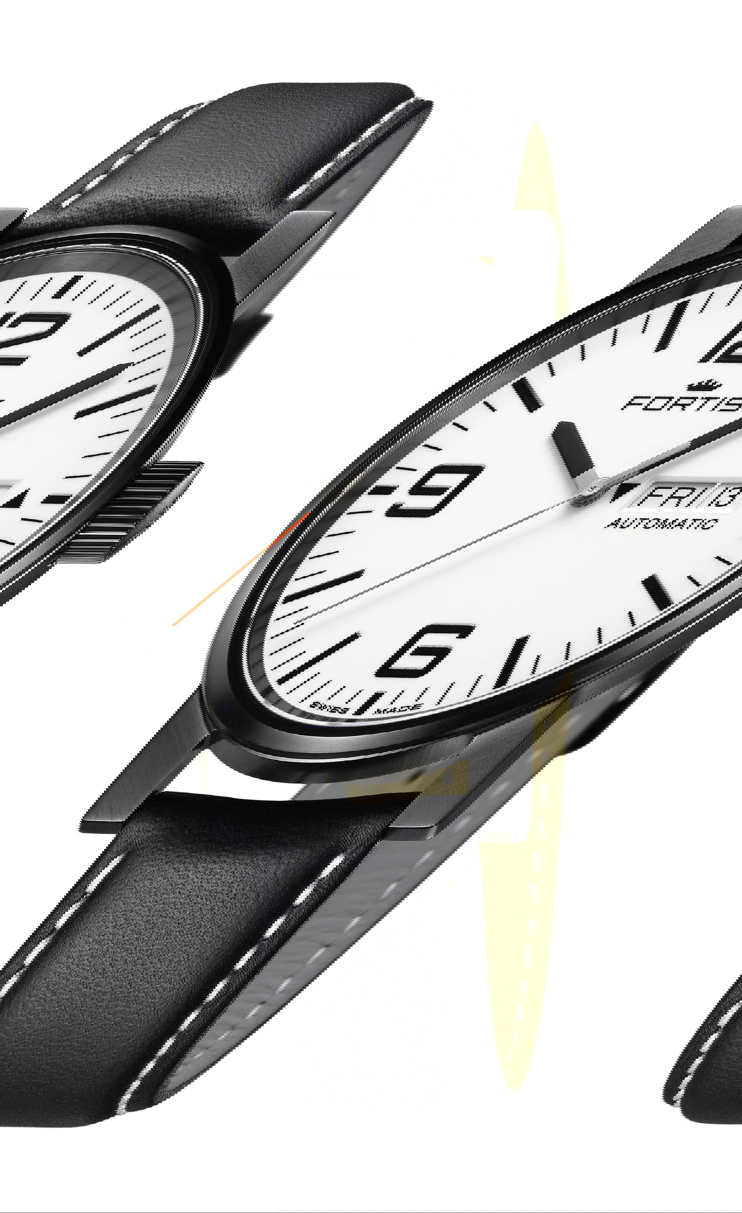Fortis Spacematic Stealth White luxury timepiece - detailed view