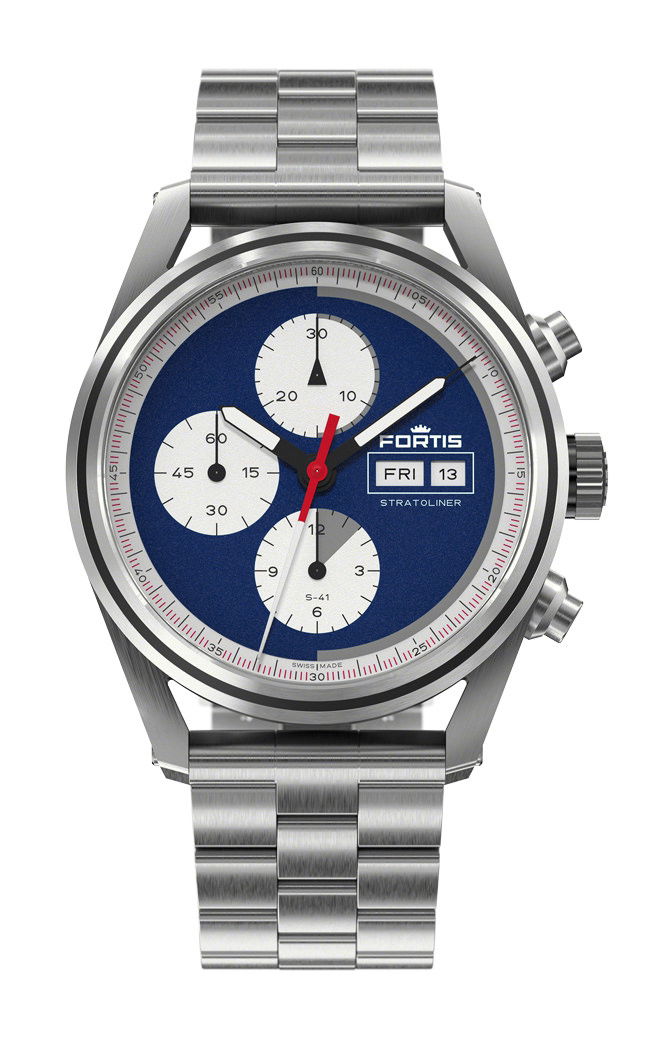 Fortis Stratoliner S-41 Blue Japan luxury timepiece - detailed view
