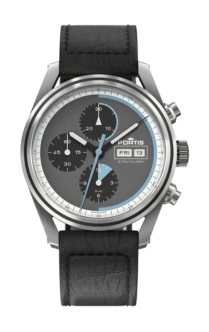 Fortis Stratoliner S-41 Cosmic Gray luxury timepiece - detailed view