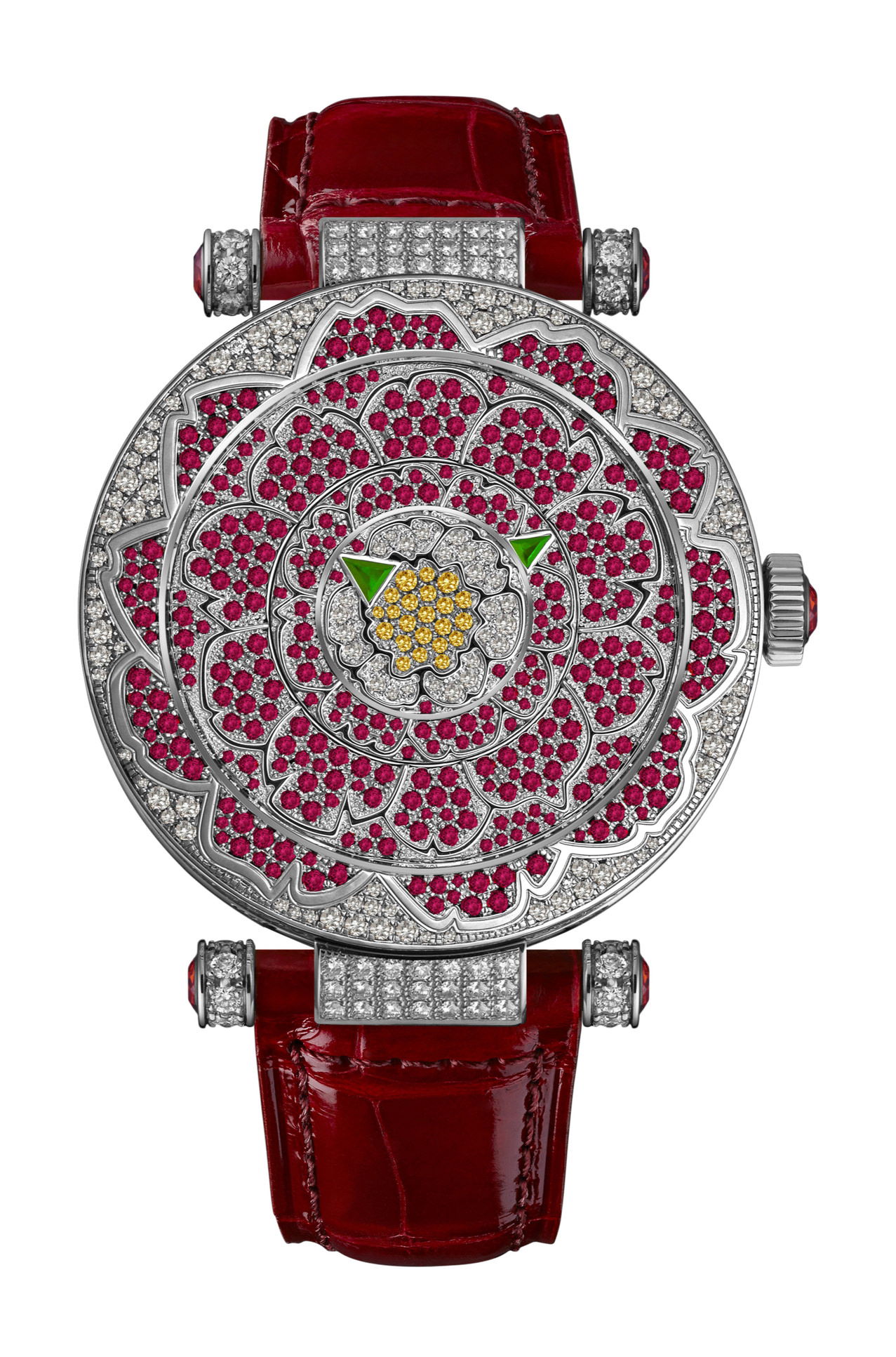 Franck Muller Double Mystery Peony luxury timepiece - detailed view