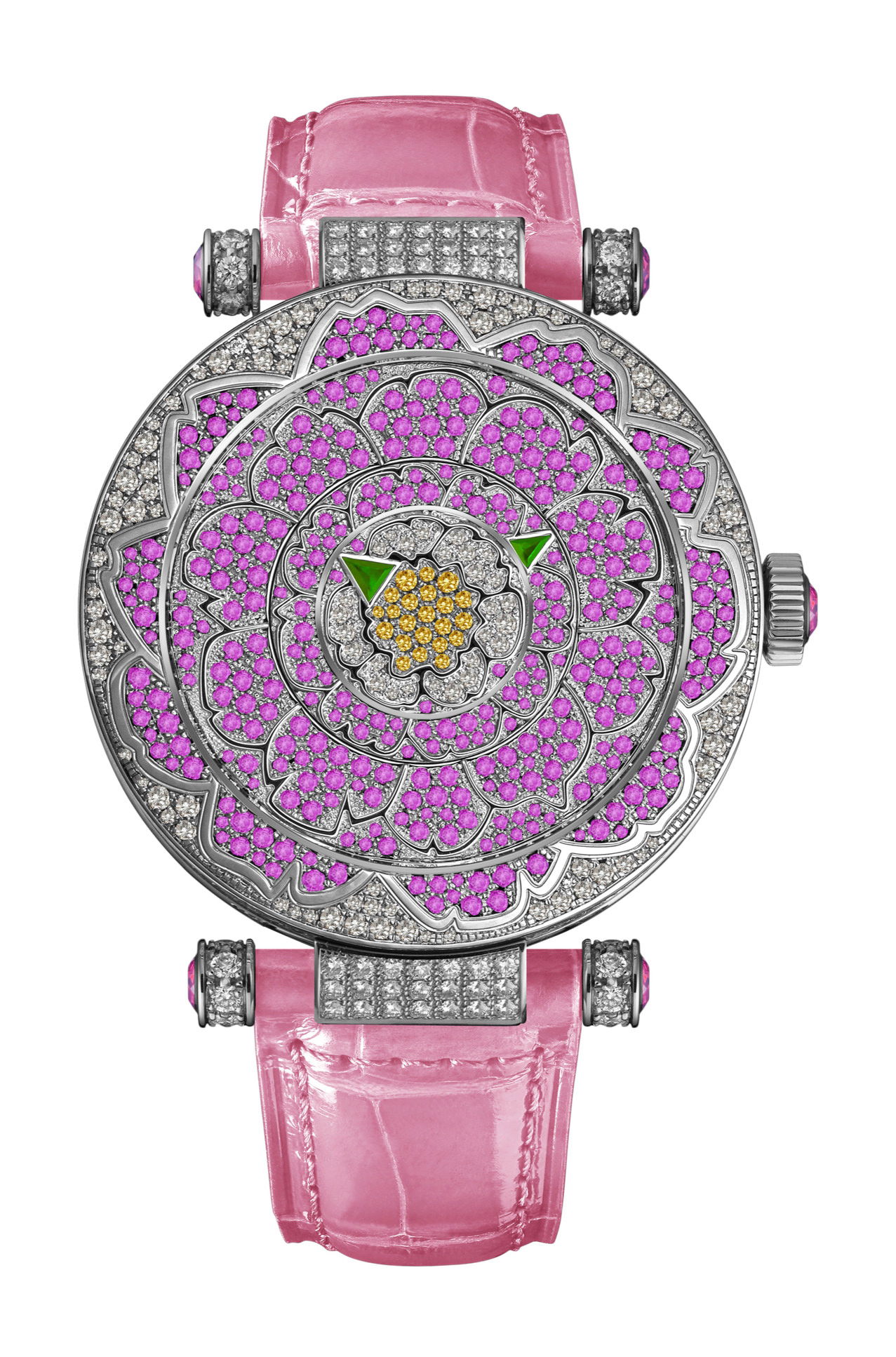 Franck Muller Double Mystery Peony luxury timepiece - detailed view