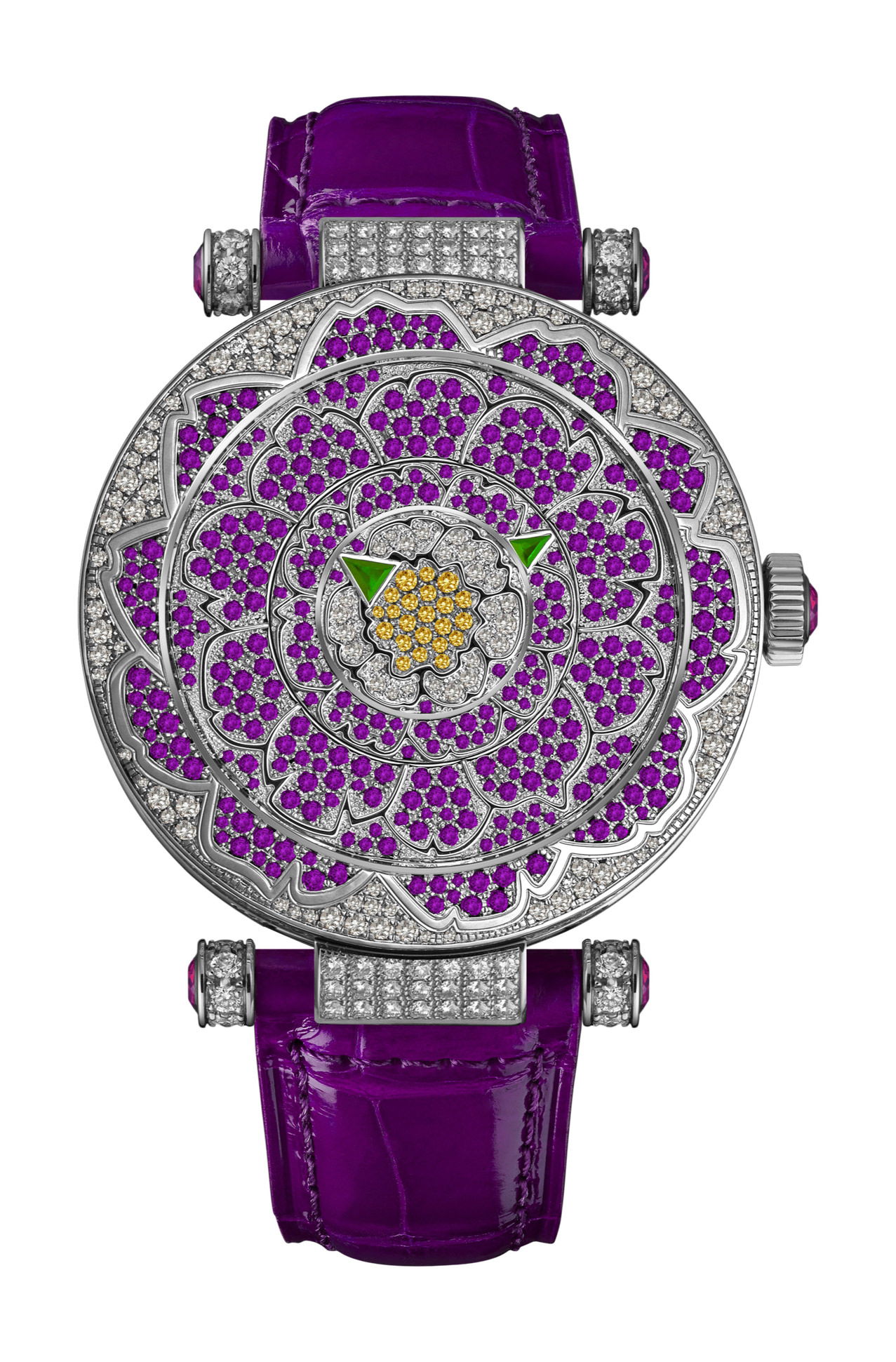 Franck Muller Double Mystery Peony luxury timepiece - detailed view