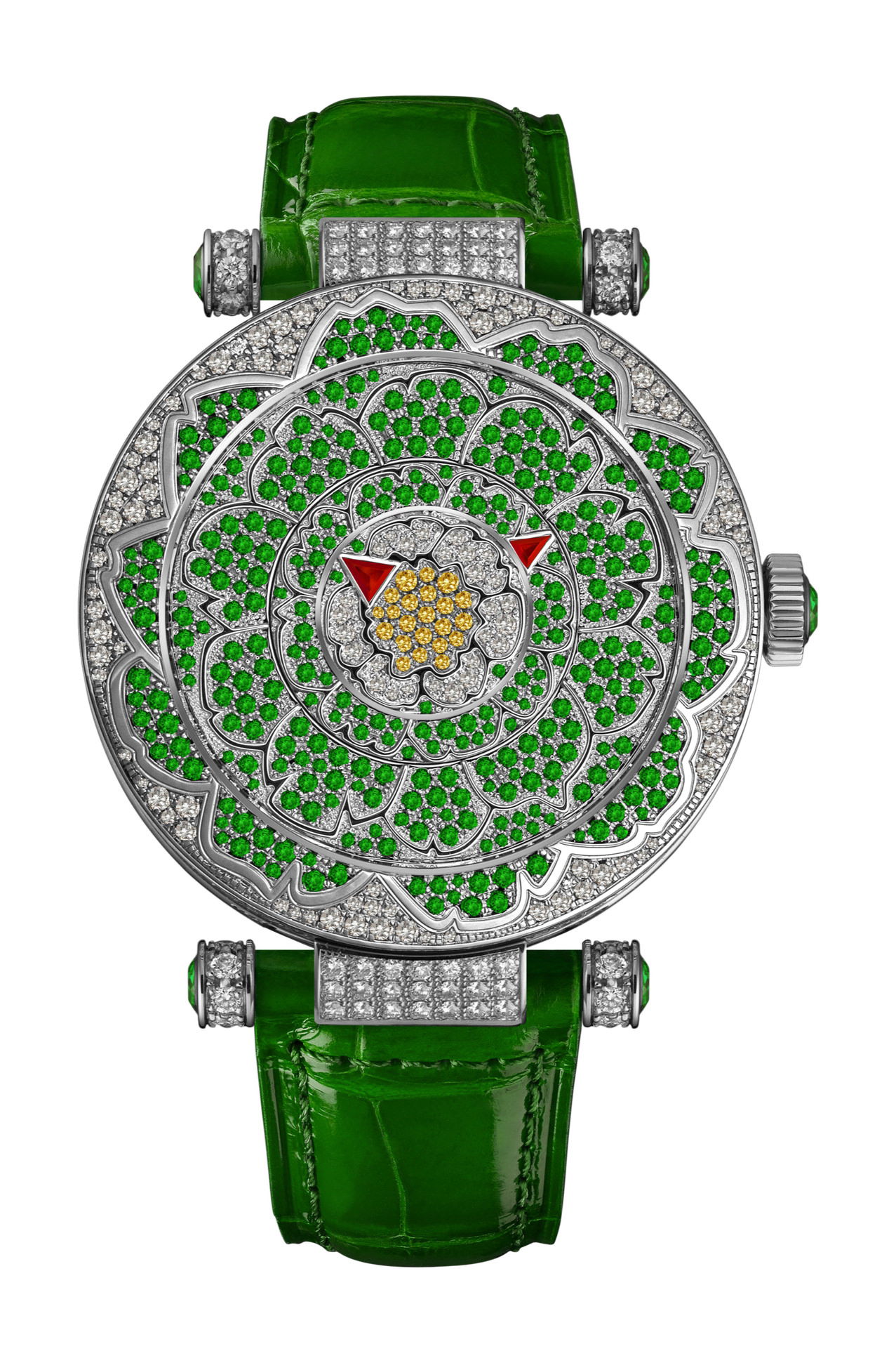 Franck Muller Double Mystery Peony luxury timepiece - detailed view