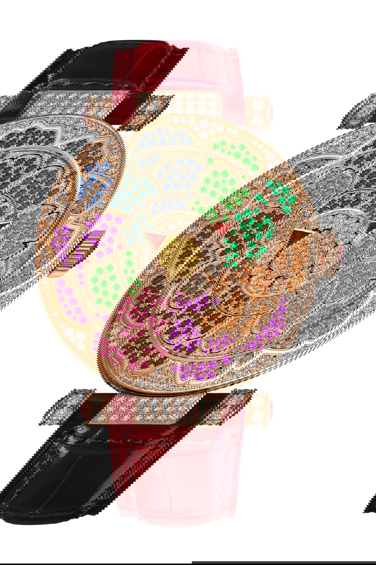 Franck Muller Double Mystery Peony luxury timepiece - detailed view