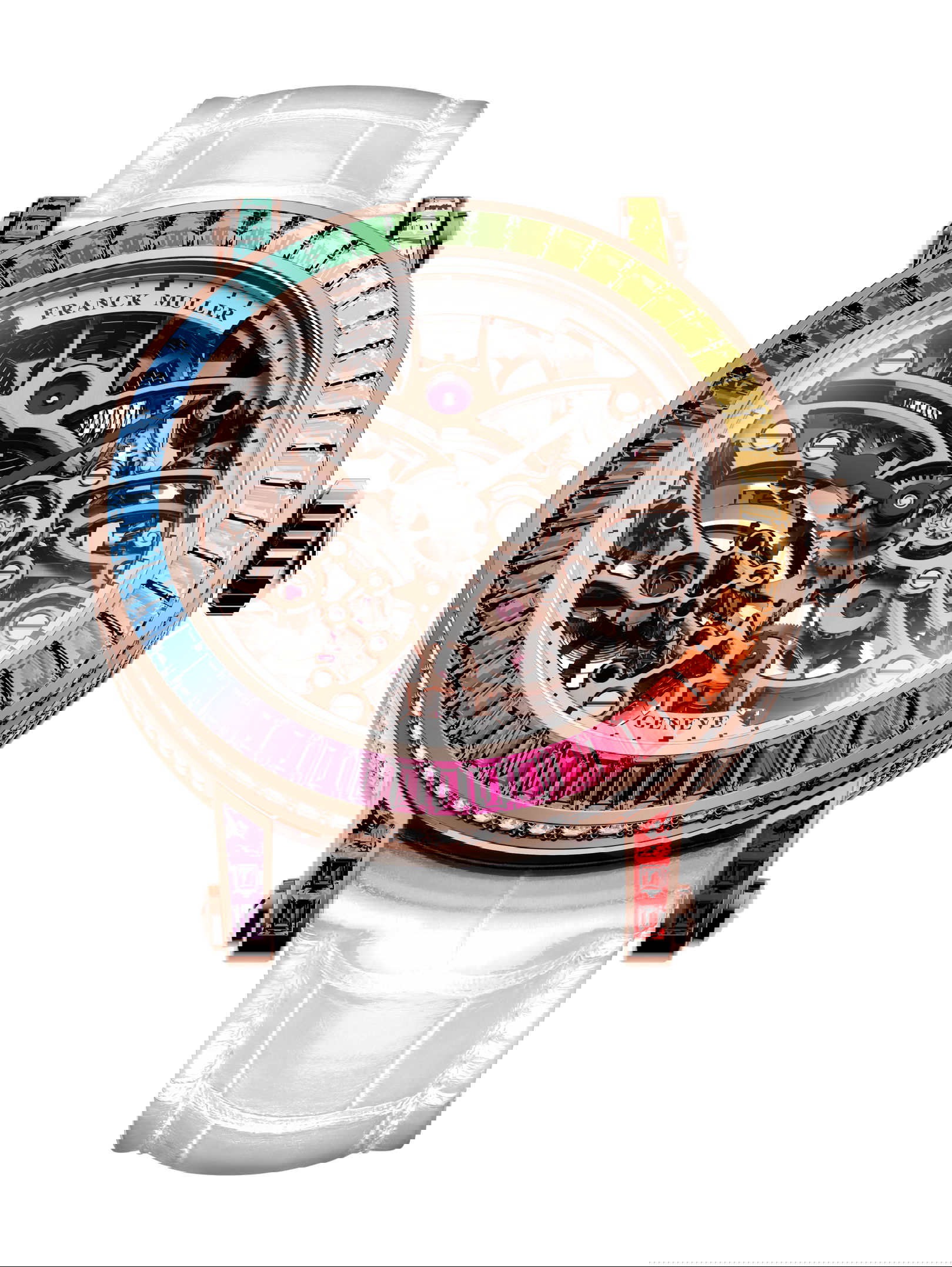 Franck Muller Round Skeleton Baguette luxury timepiece - detailed view