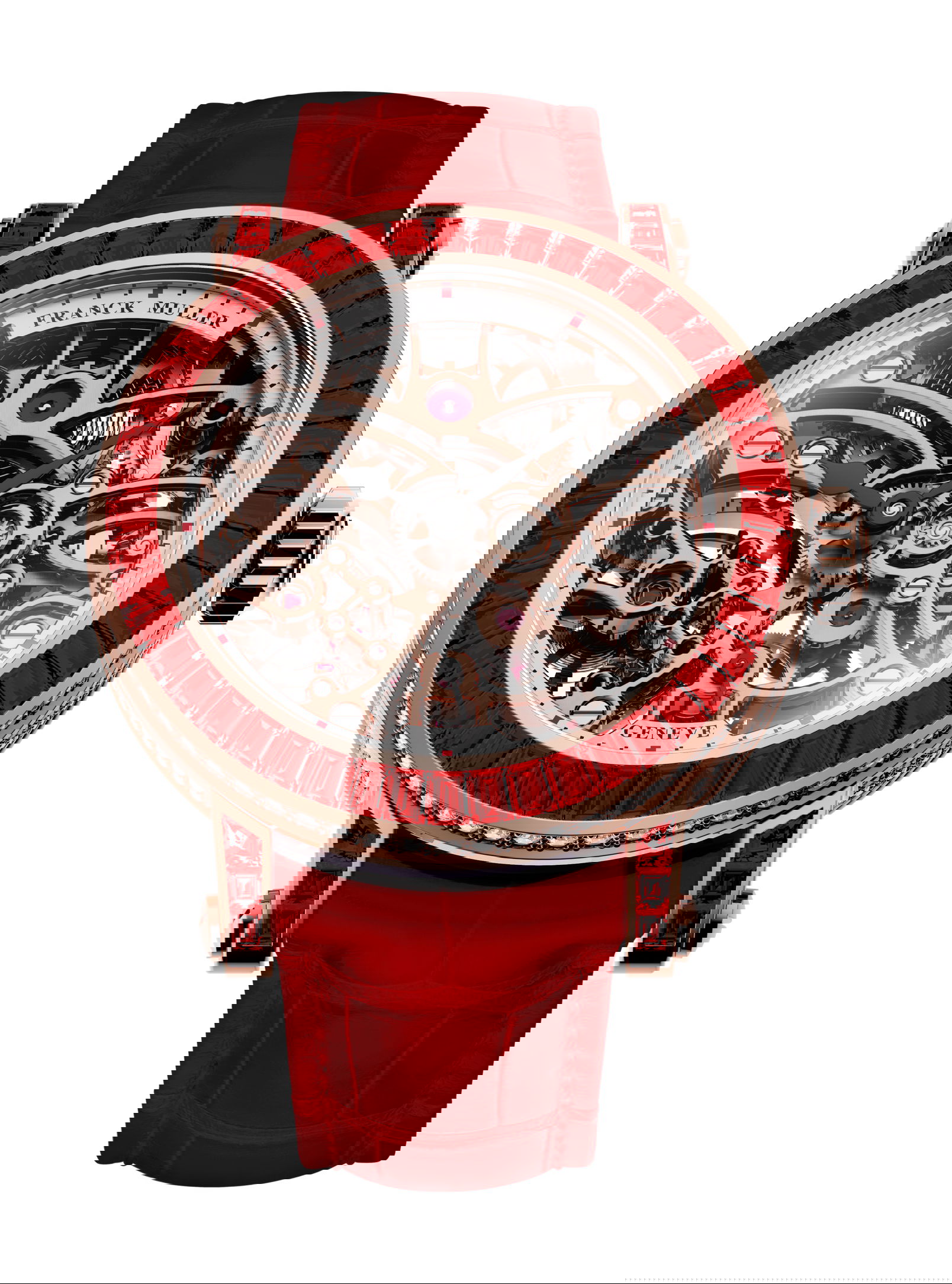 Franck Muller Round Skeleton Baguette luxury timepiece - detailed view