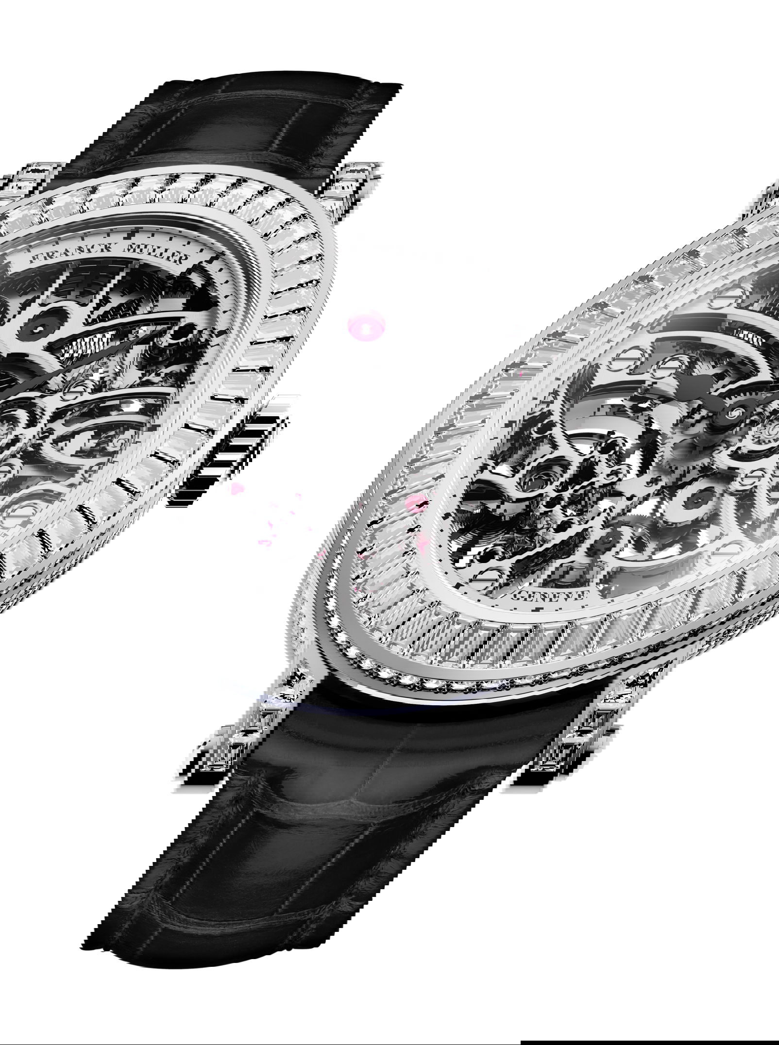 Franck Muller Round Skeleton Baguette luxury timepiece - detailed view