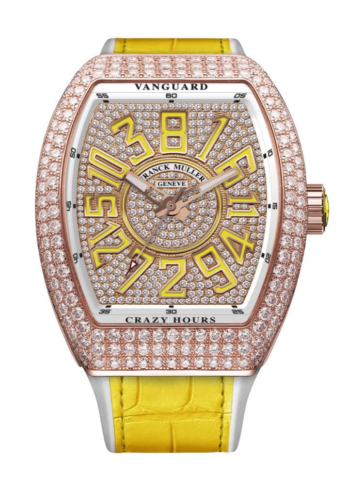 Franck Muller Vanguard Crazy Hours™ luxury timepiece - detailed view