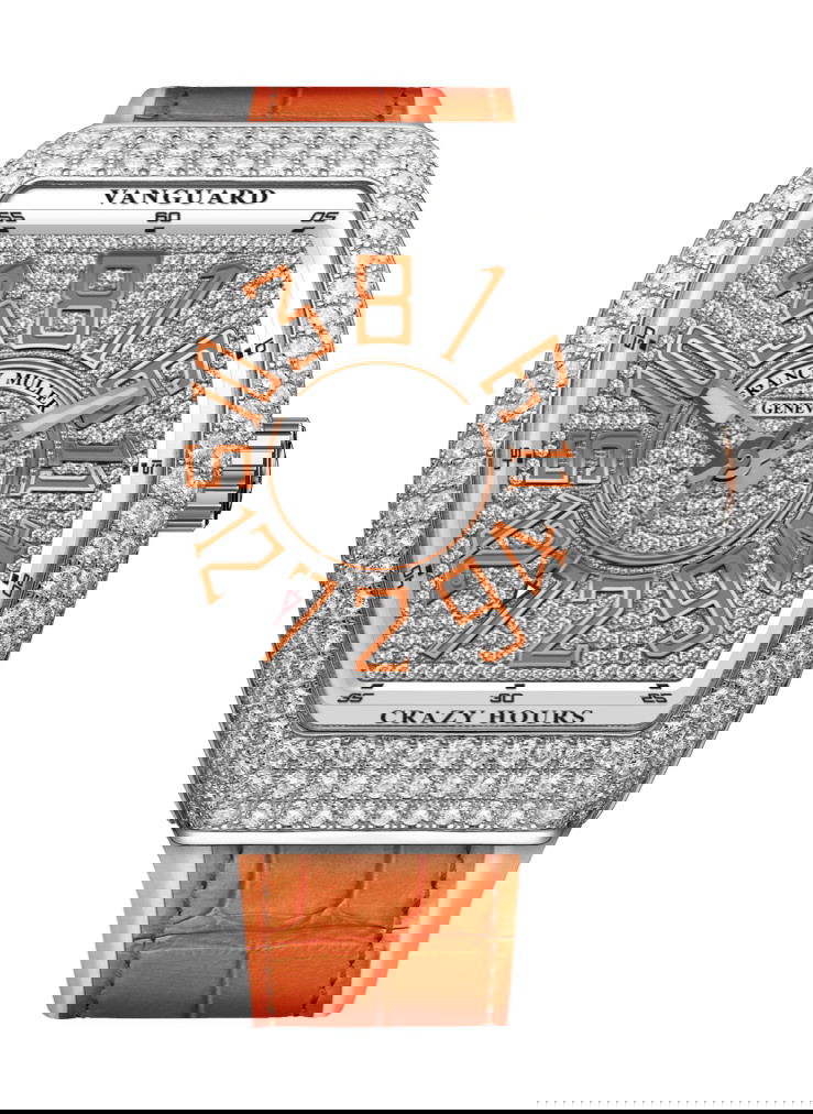 Franck Muller Vanguard Crazy Hours™ luxury timepiece - detailed view
