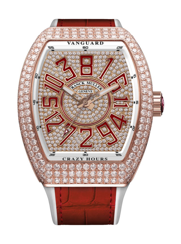 Franck Muller Vanguard Crazy Hours™ luxury timepiece - detailed view