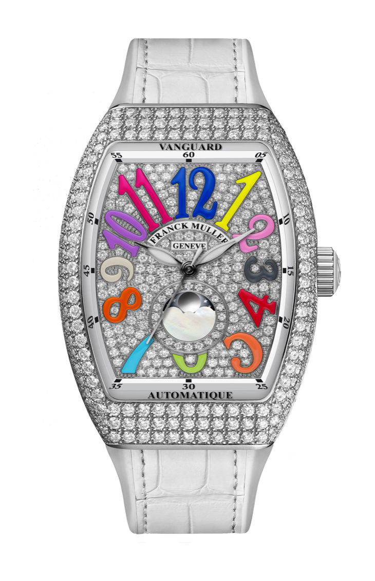 Franck Muller Vanguard™ Lady Moonphase luxury timepiece - detailed view