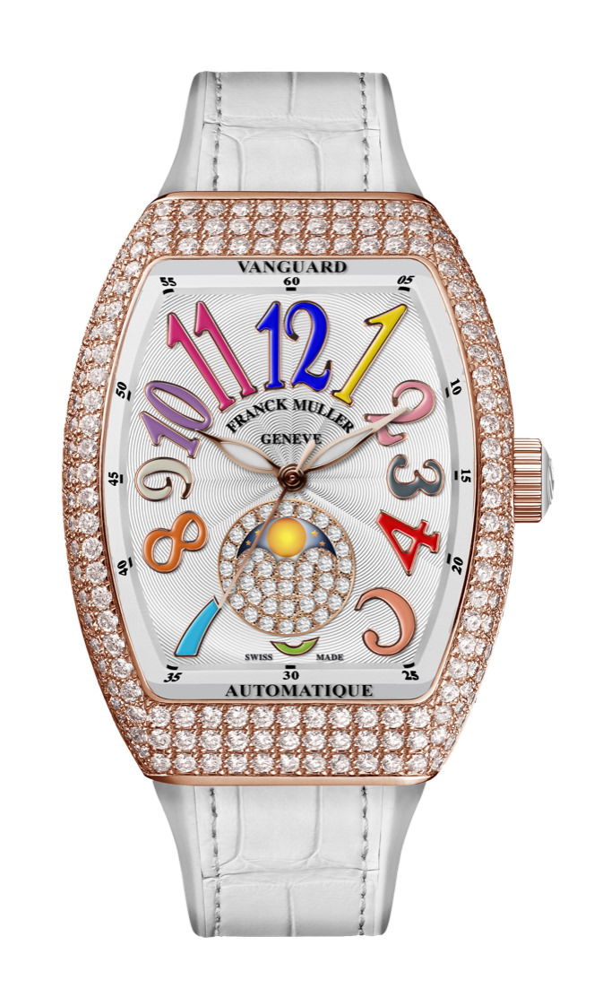 Franck Muller Vanguard™ Lady Moonphase luxury timepiece - detailed view