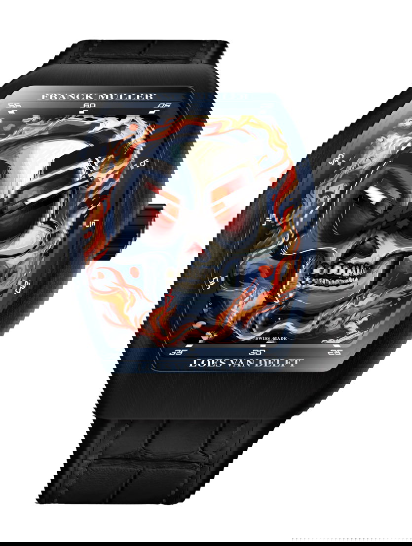 Franck Muller Vanguard Loes Van Delft Skull luxury timepiece - detailed view