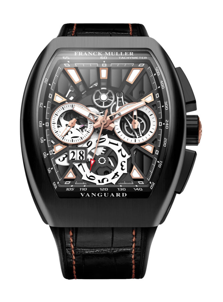 Franck Muller Vanguard ™ Skeleton Grande Date Chronograph luxury timepiece - detailed view