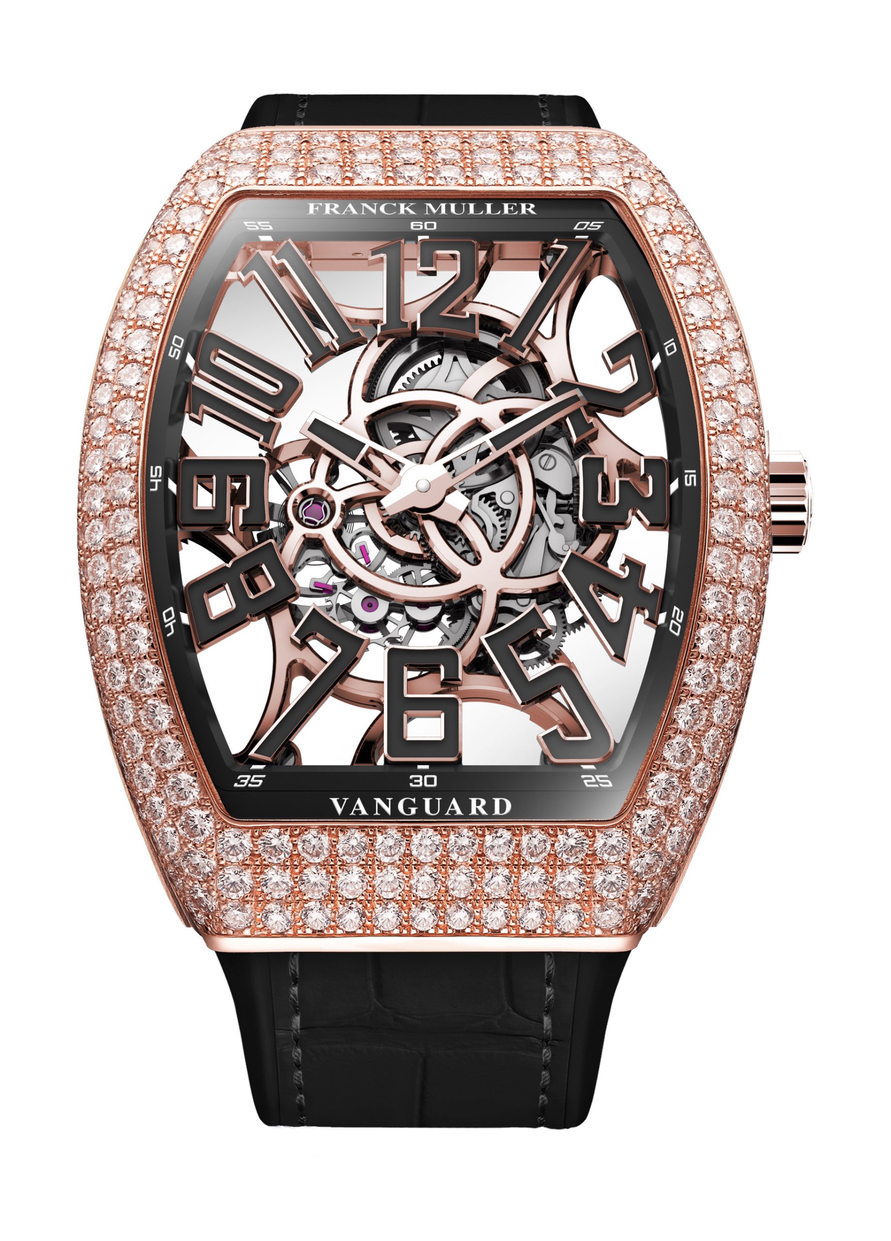 Franck Muller Vanguard™ Slim Skeleton luxury timepiece - detailed view