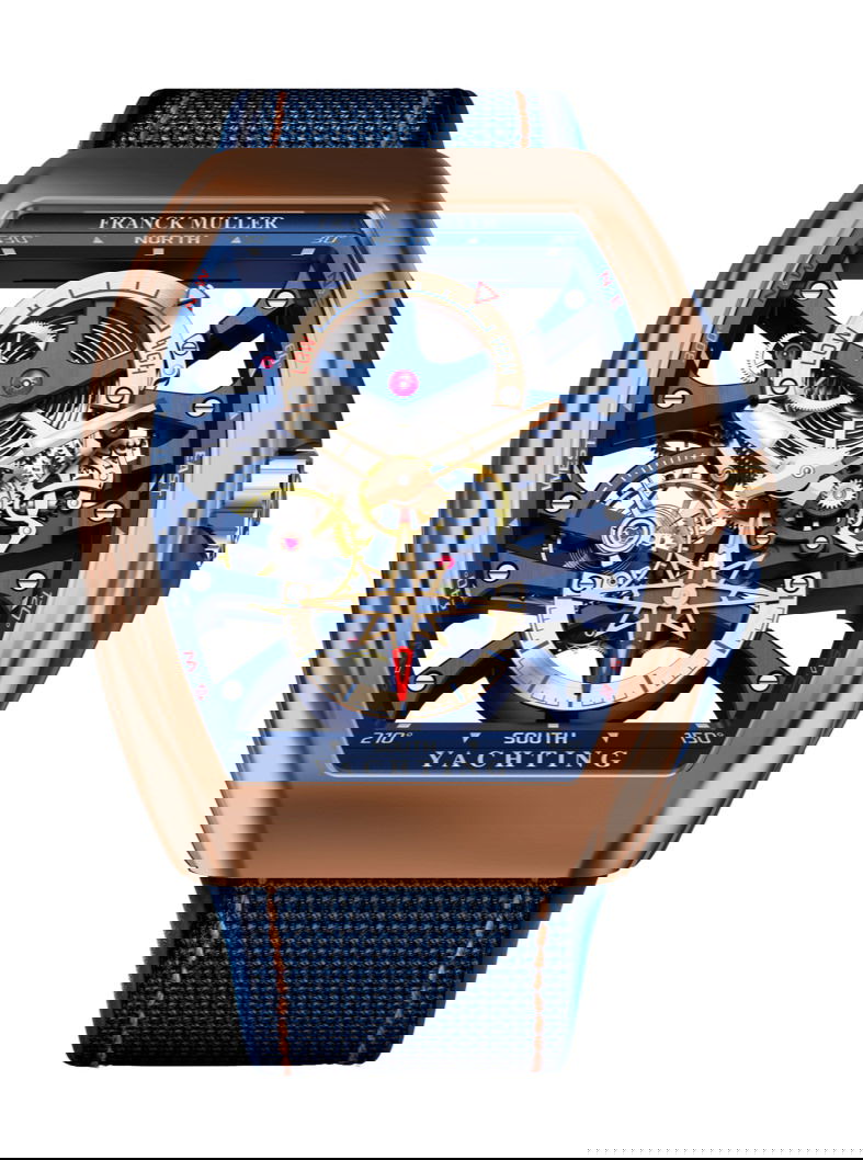 Franck Muller Vanguard Yachting Anchor™ Skeleton luxury timepiece - detailed view